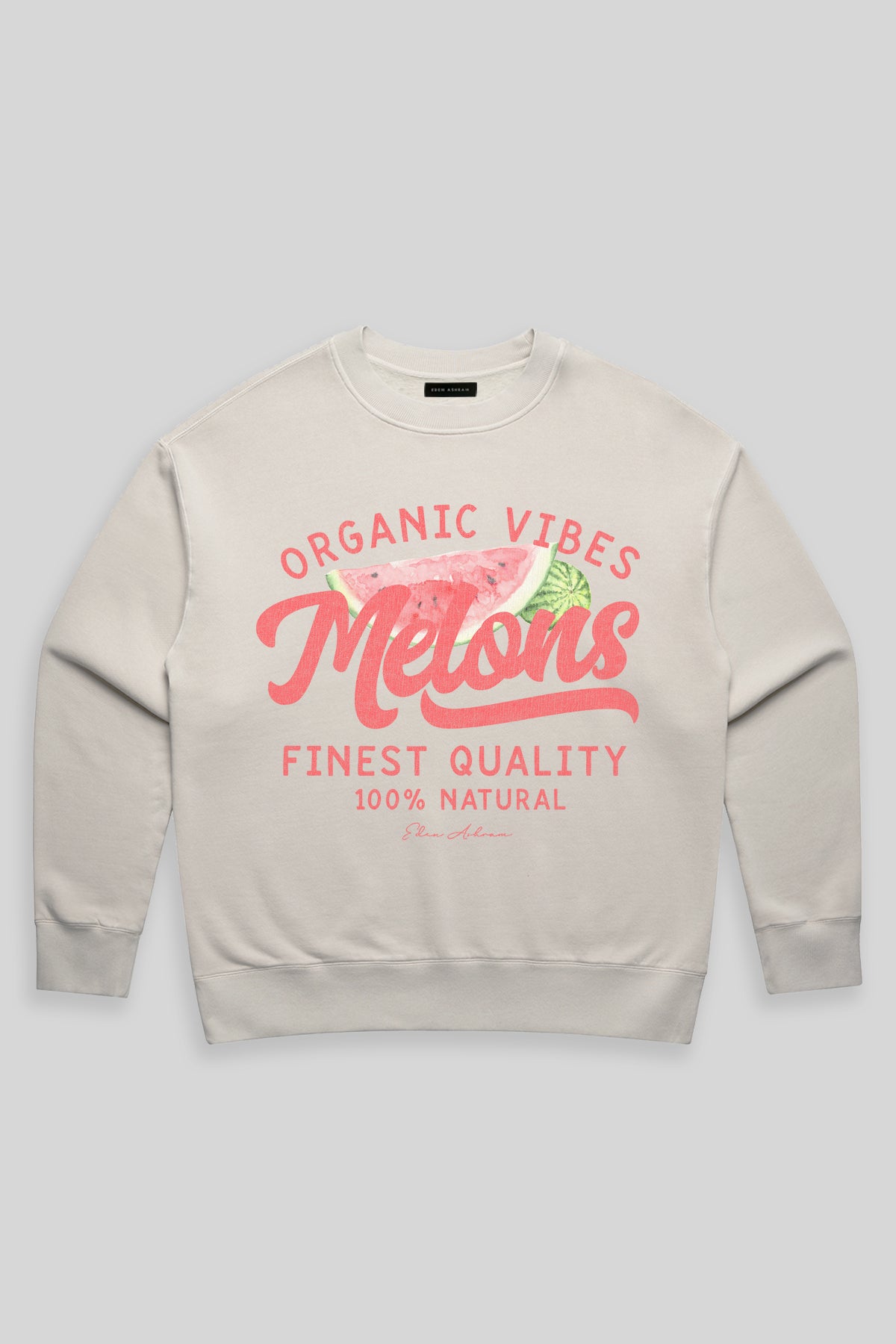 Eden Ashram Melons Premium Faded Sweatshirt Faded Bone