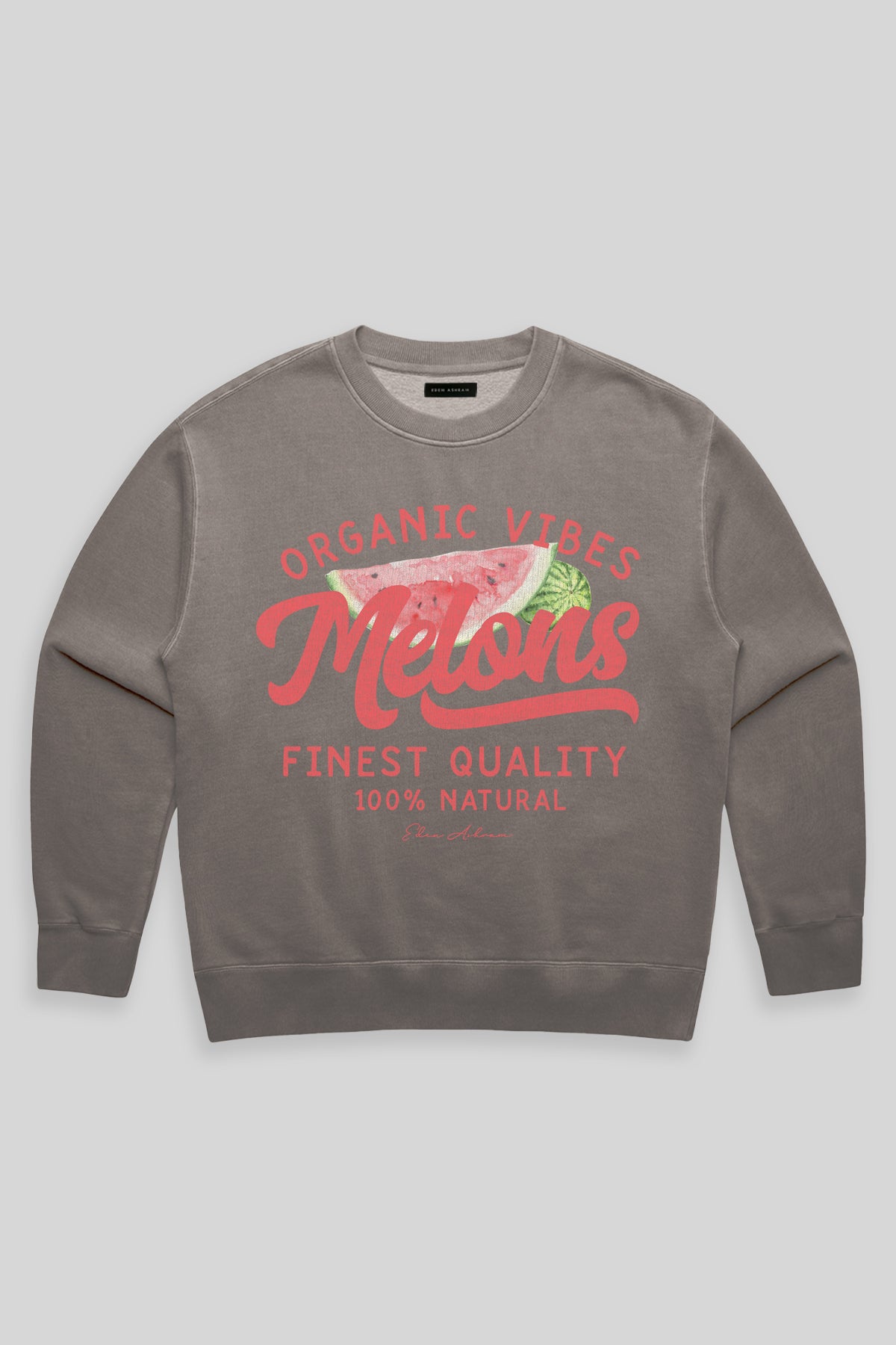 Eden Ashram Melons Premium Faded Sweatshirt Faded Grey