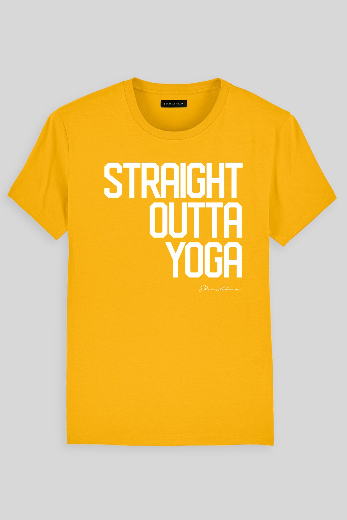 EDEN ASHRAM Straight Outta Yoga - Premium Classic T-Shirt Spectra Yellow