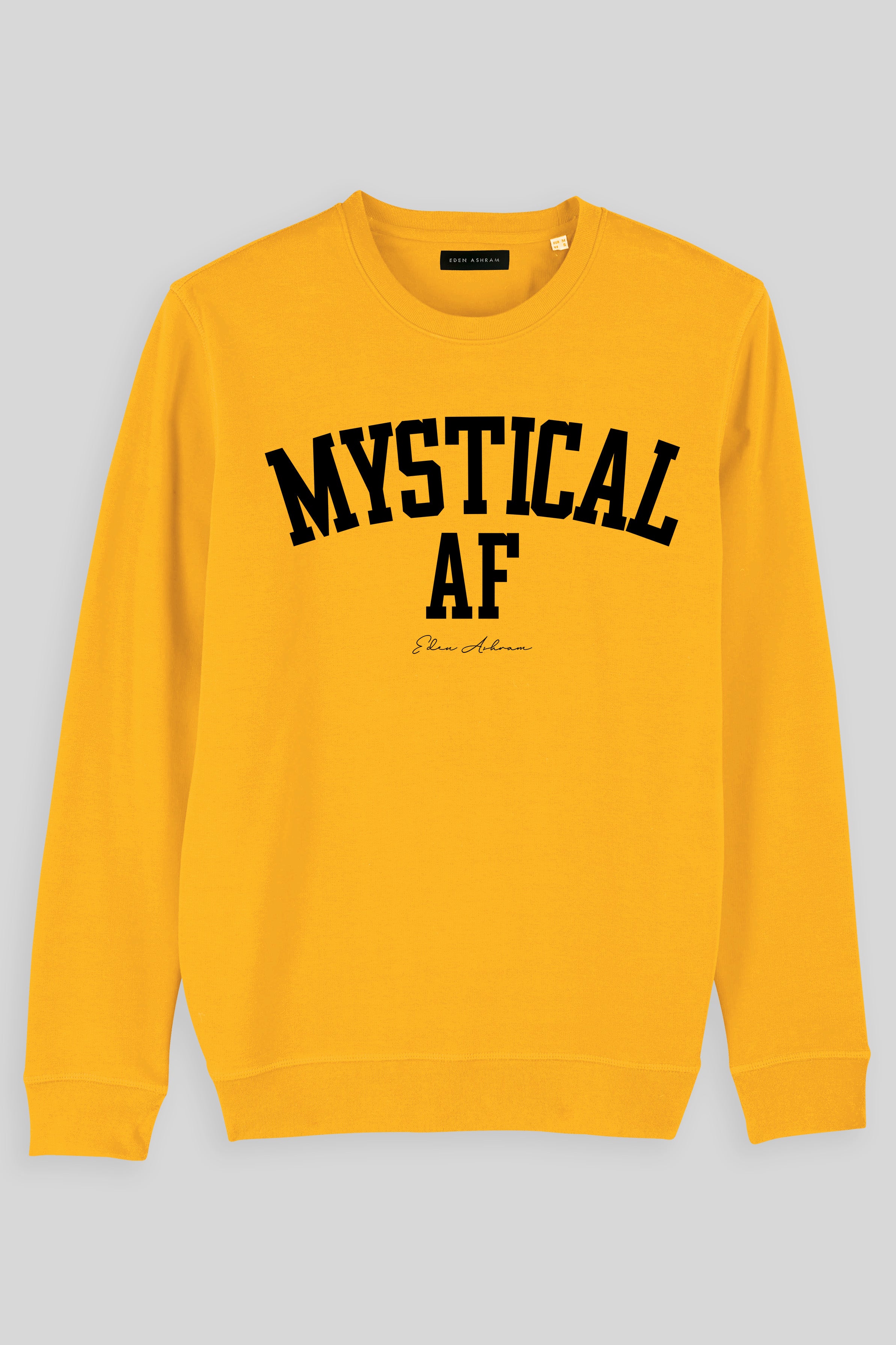 EDEN ASHRAM Mystical AF Premium Crew Neck Sweatshirt Spectra Yellow