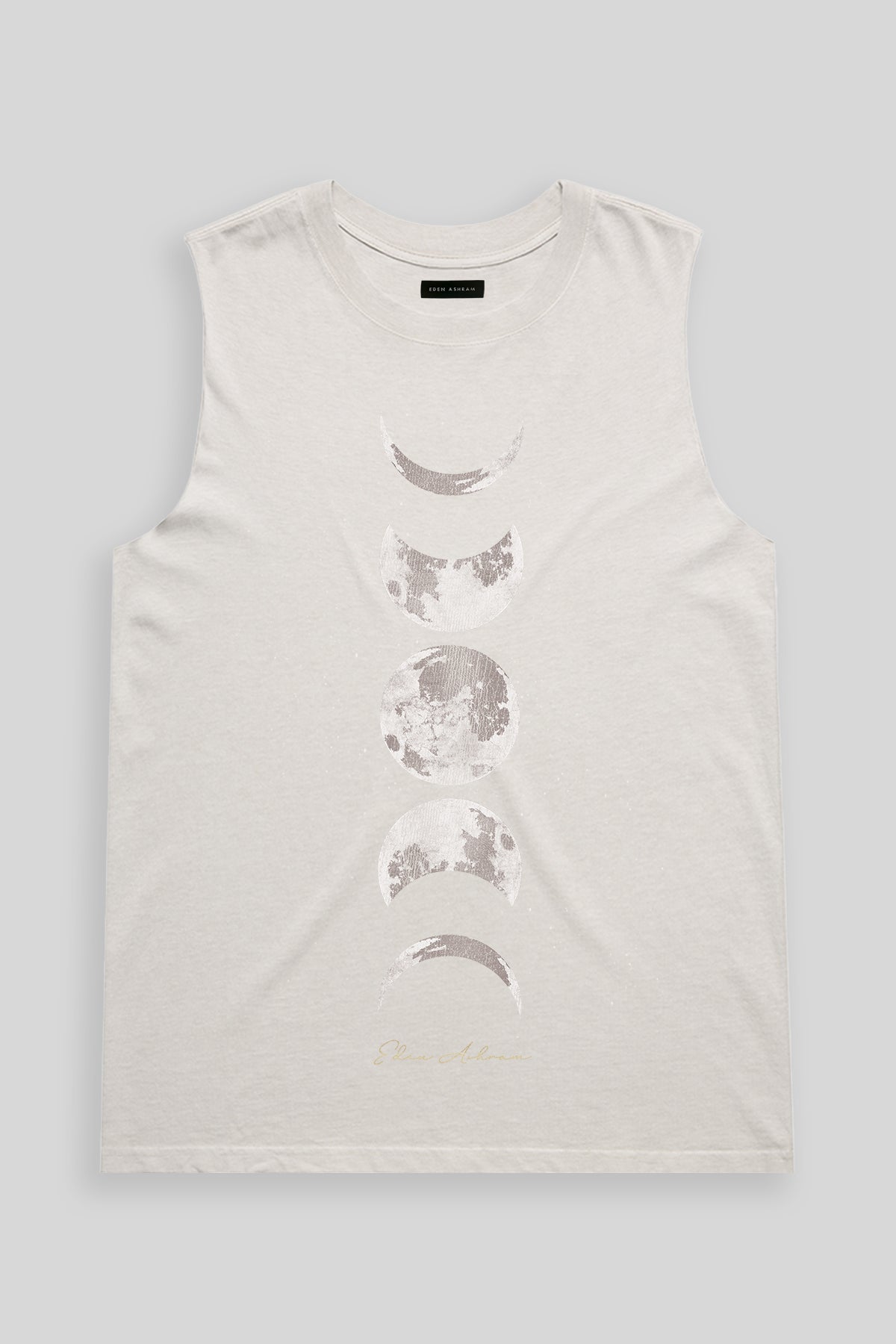 Eden Ashram Mystical Moon Faded Rocker Tank Faded Bone