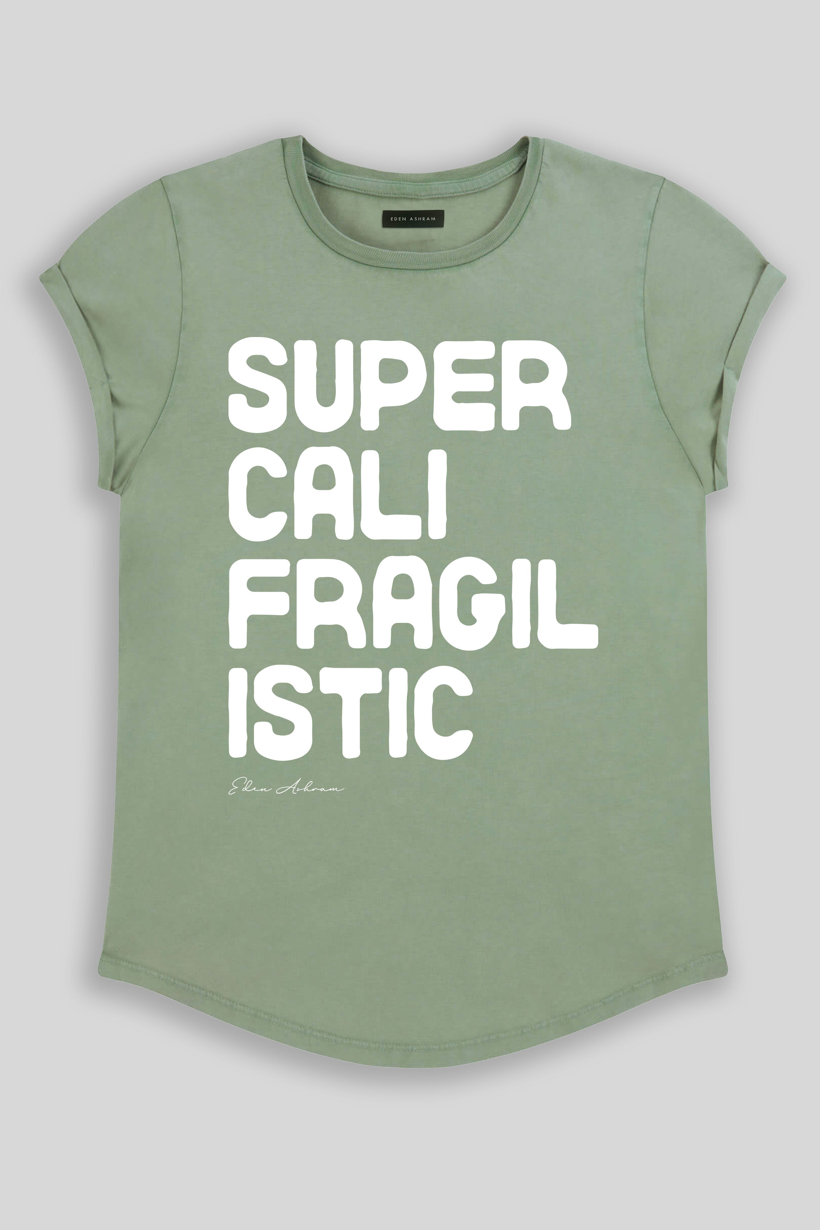 Eden Ashram Super Cali Rolled Sleeve T-Shirt Stonewash Sage