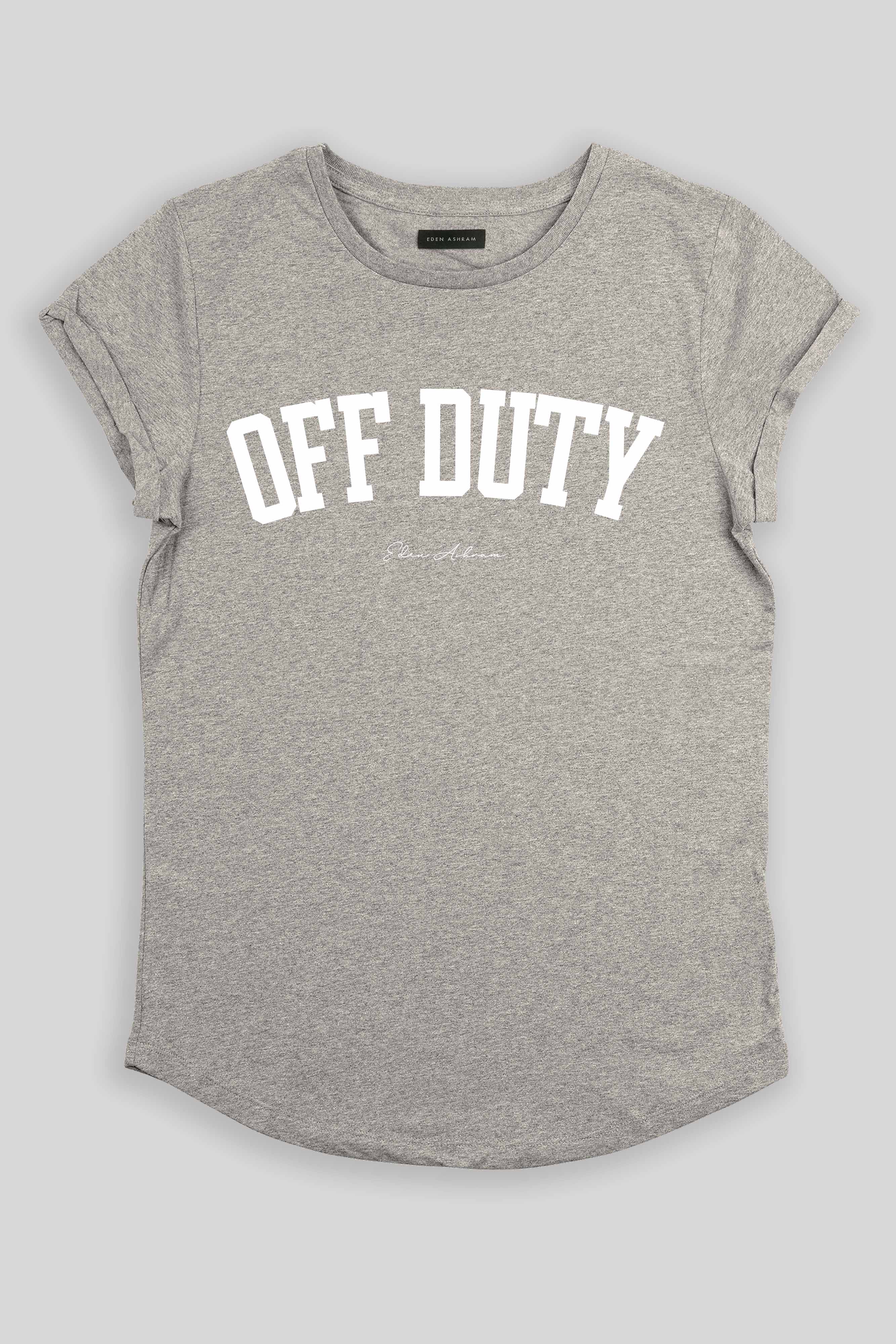 Eden Ashram Off Duty Premium Rolled Sleeve T-Shirt Heather Grey