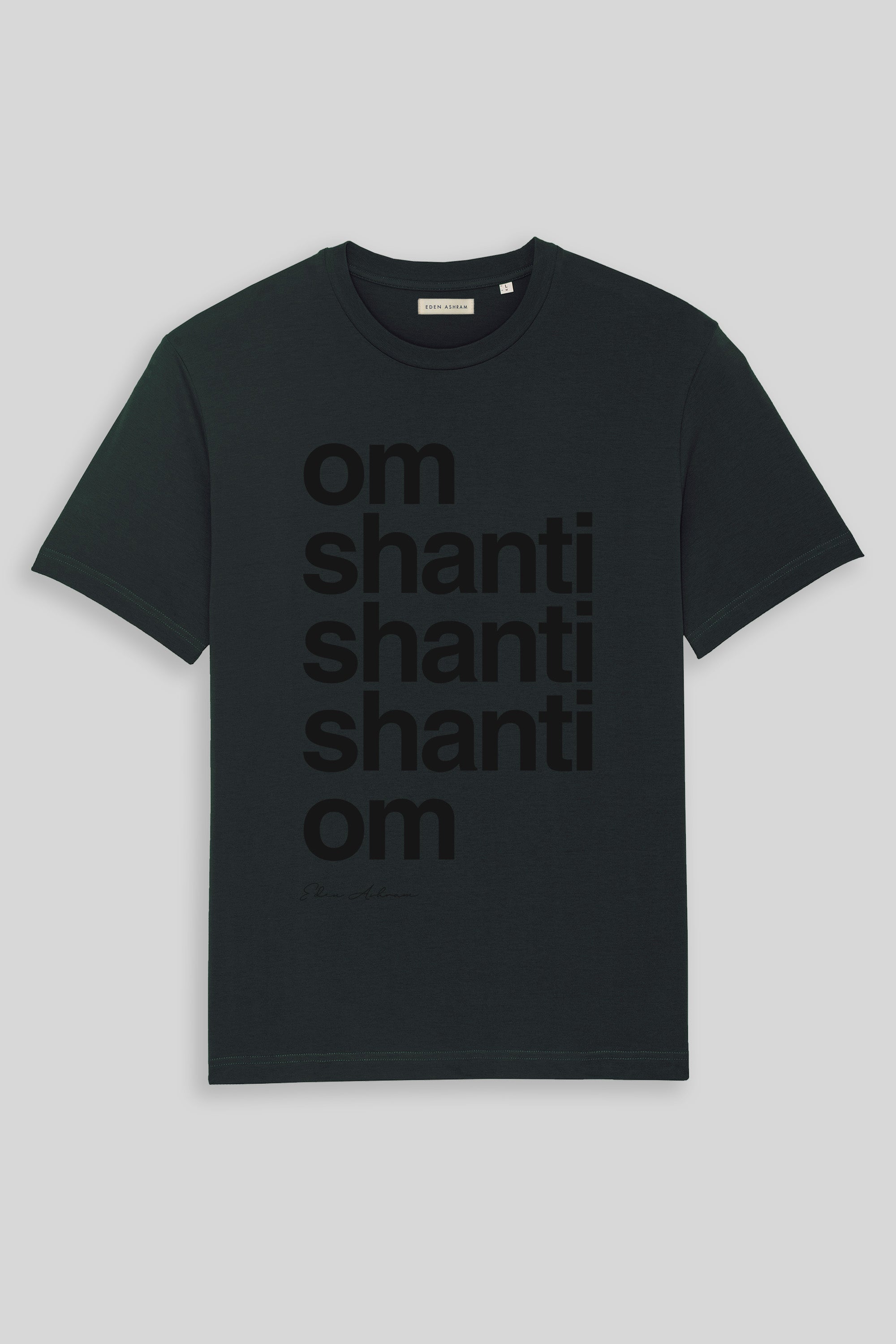EDEN ASHRAM Om Shanti Premium Relaxed T-Shirt Black | Black