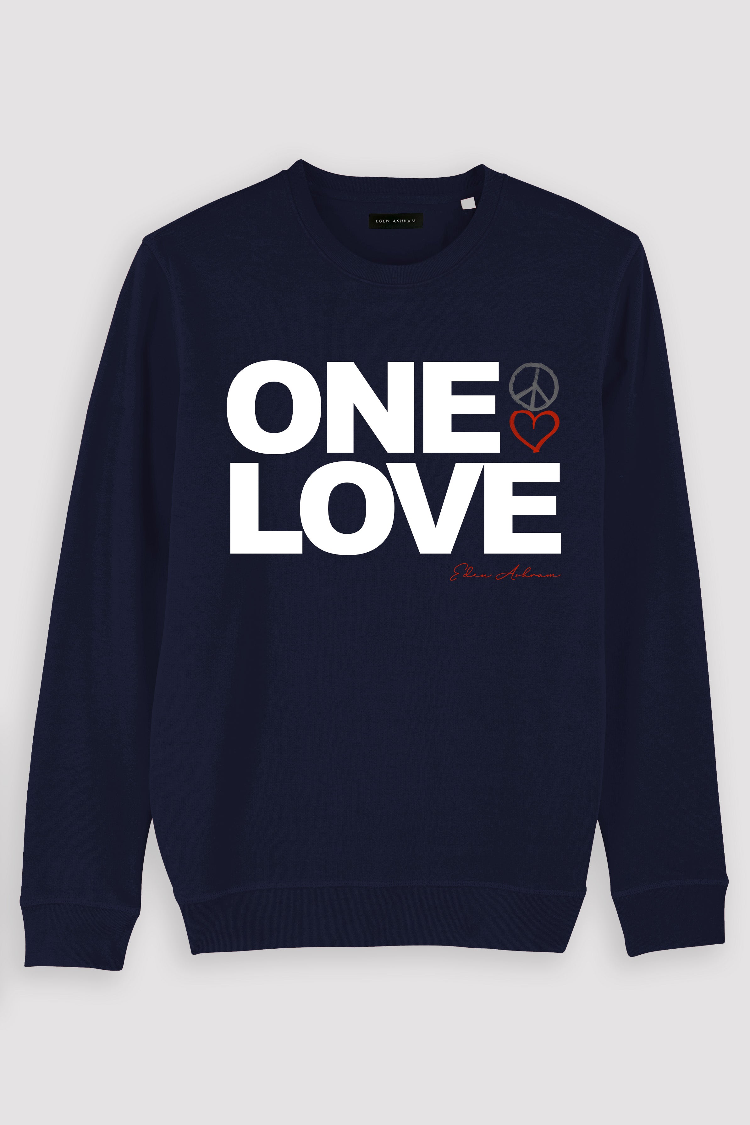 Eden Ashram One Love Premium Crew Neck Sweatshirt French Navy