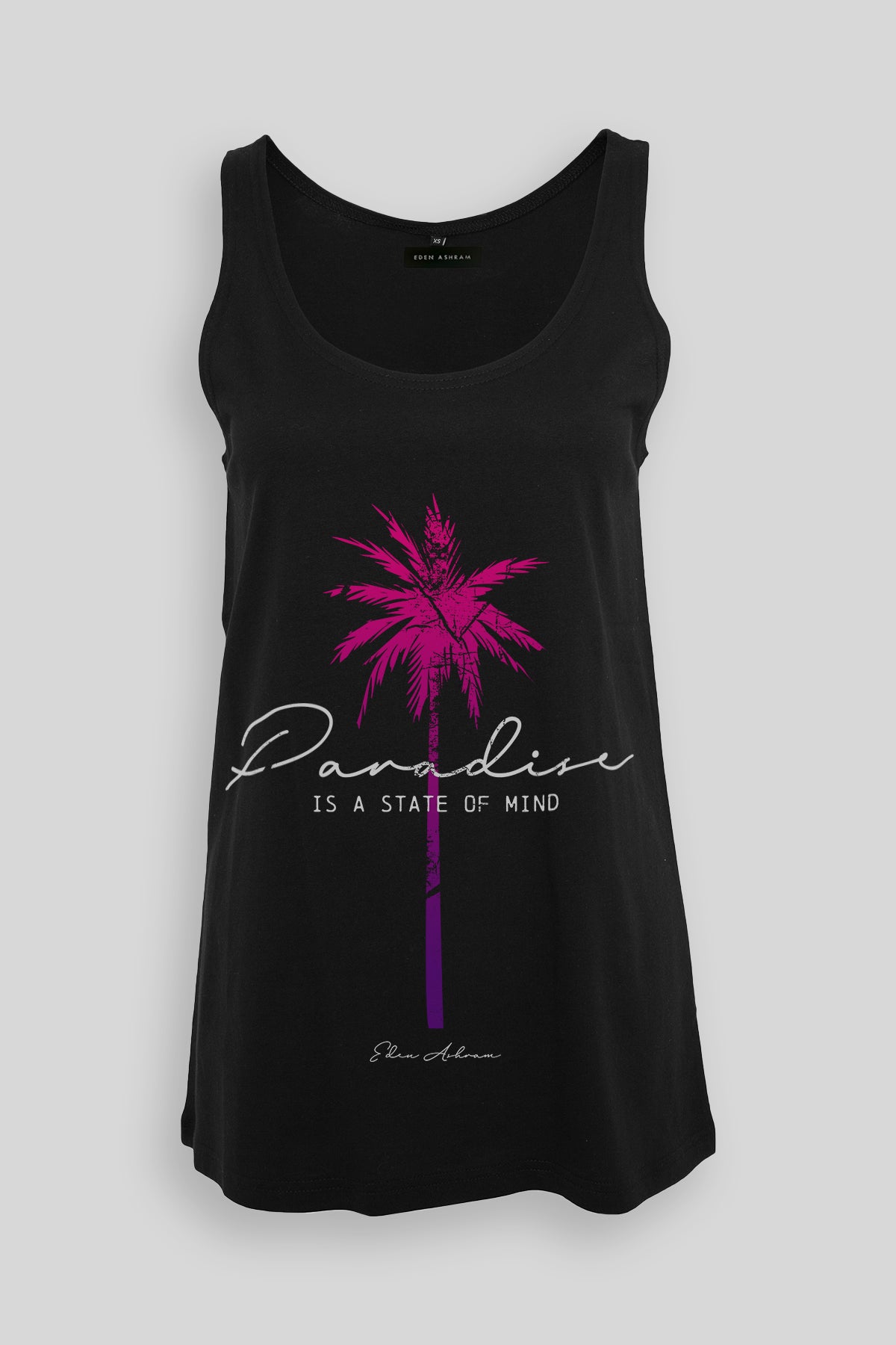 EDEN ASHRAM Paradise Is A State Of Mind Classic Tank Top Black