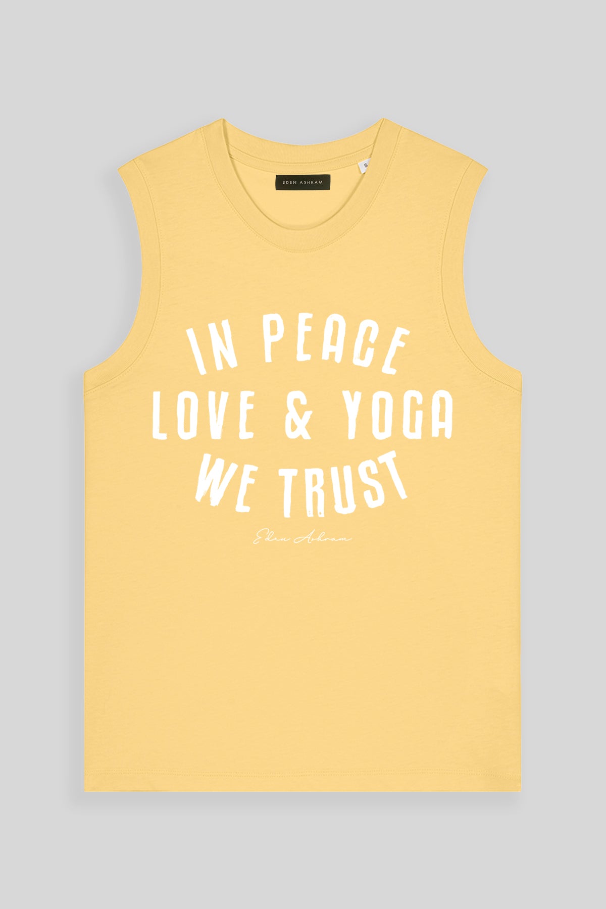 Eden Ashram In Peace, Love & Yoga We Trust Venice Tank Viva Yellow