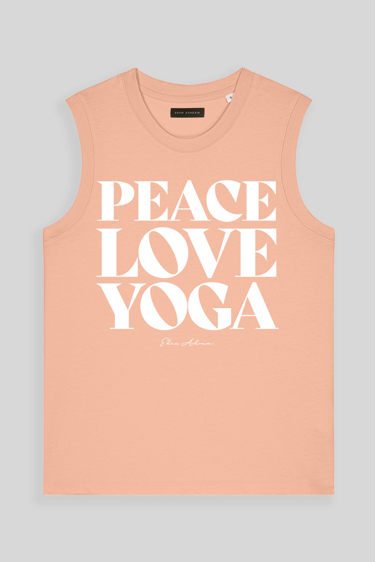 Eden Ashram Peace, Love, Yoga Venice Tank Peach