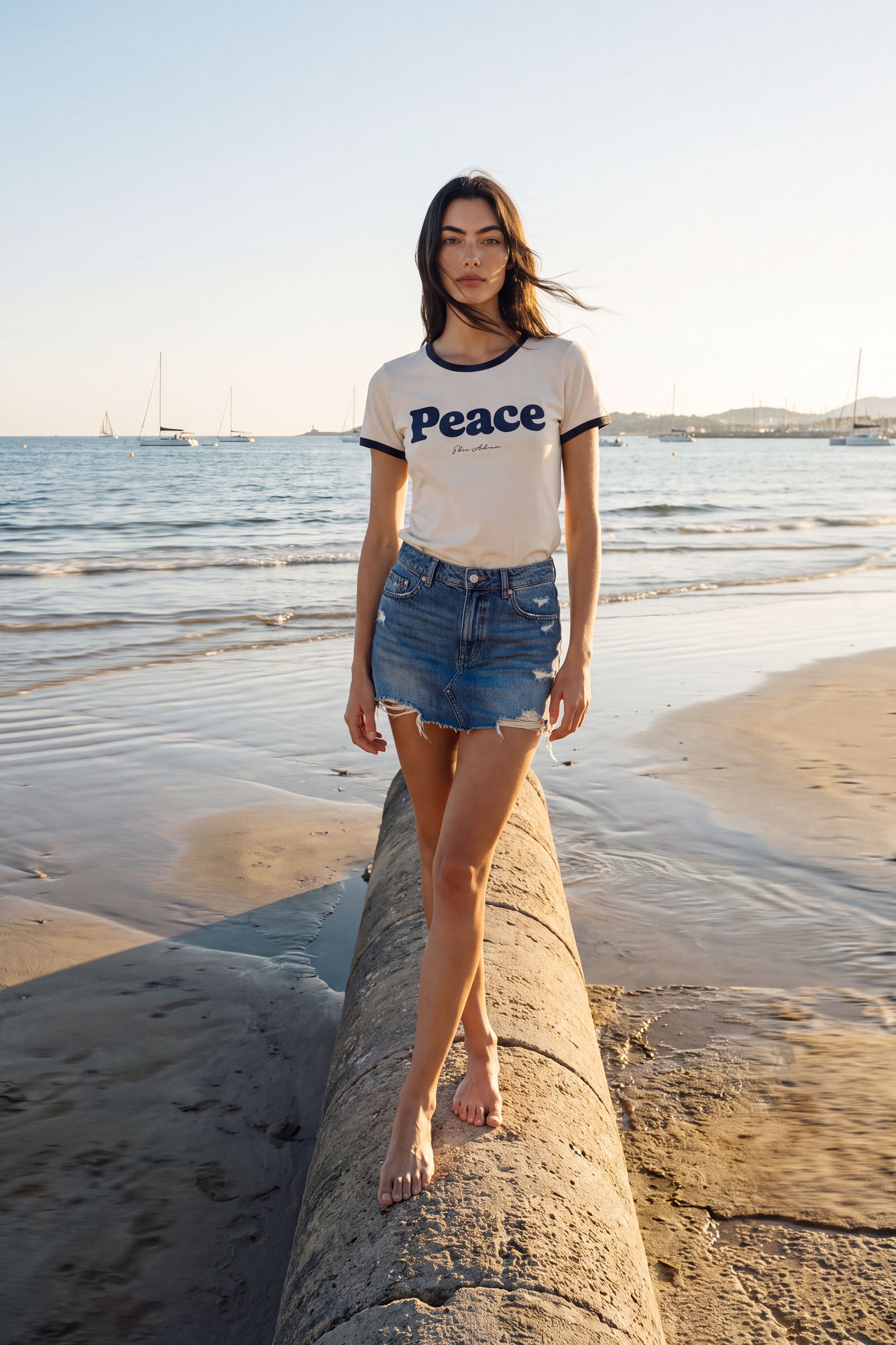 Peace Premium Organic Ringer T-Shirt
