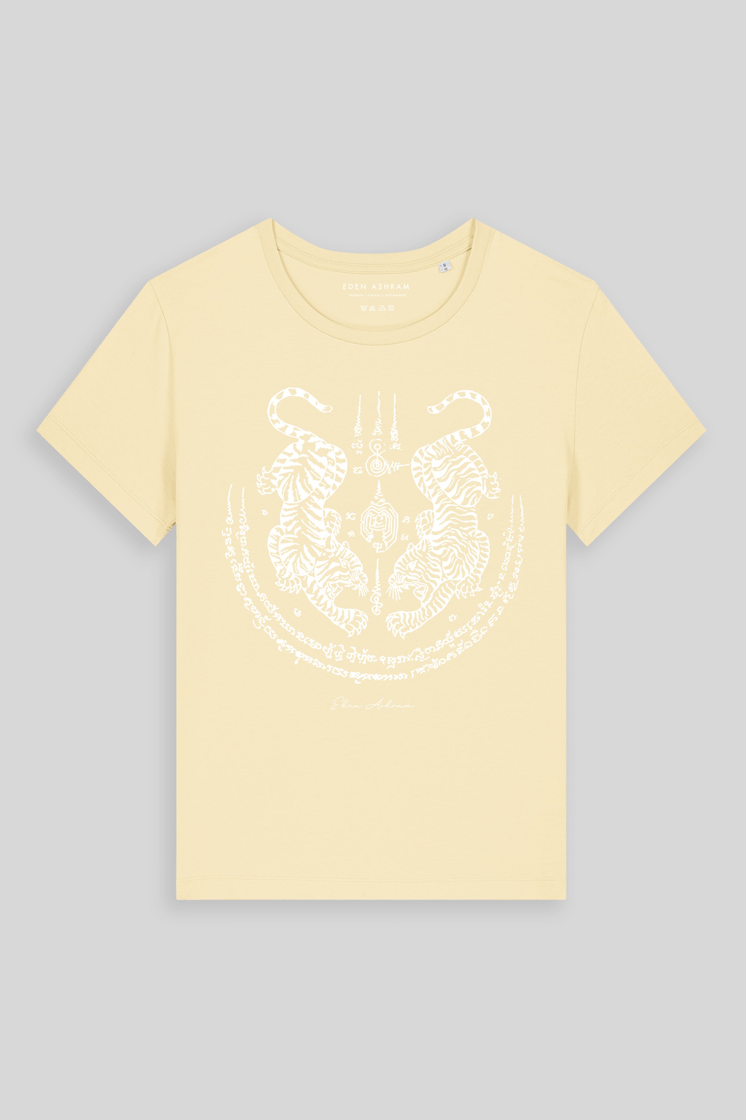 Eden Ashram Sak Yant Suea Koo (Twin Tigers) Hampton T-Shirt Butter