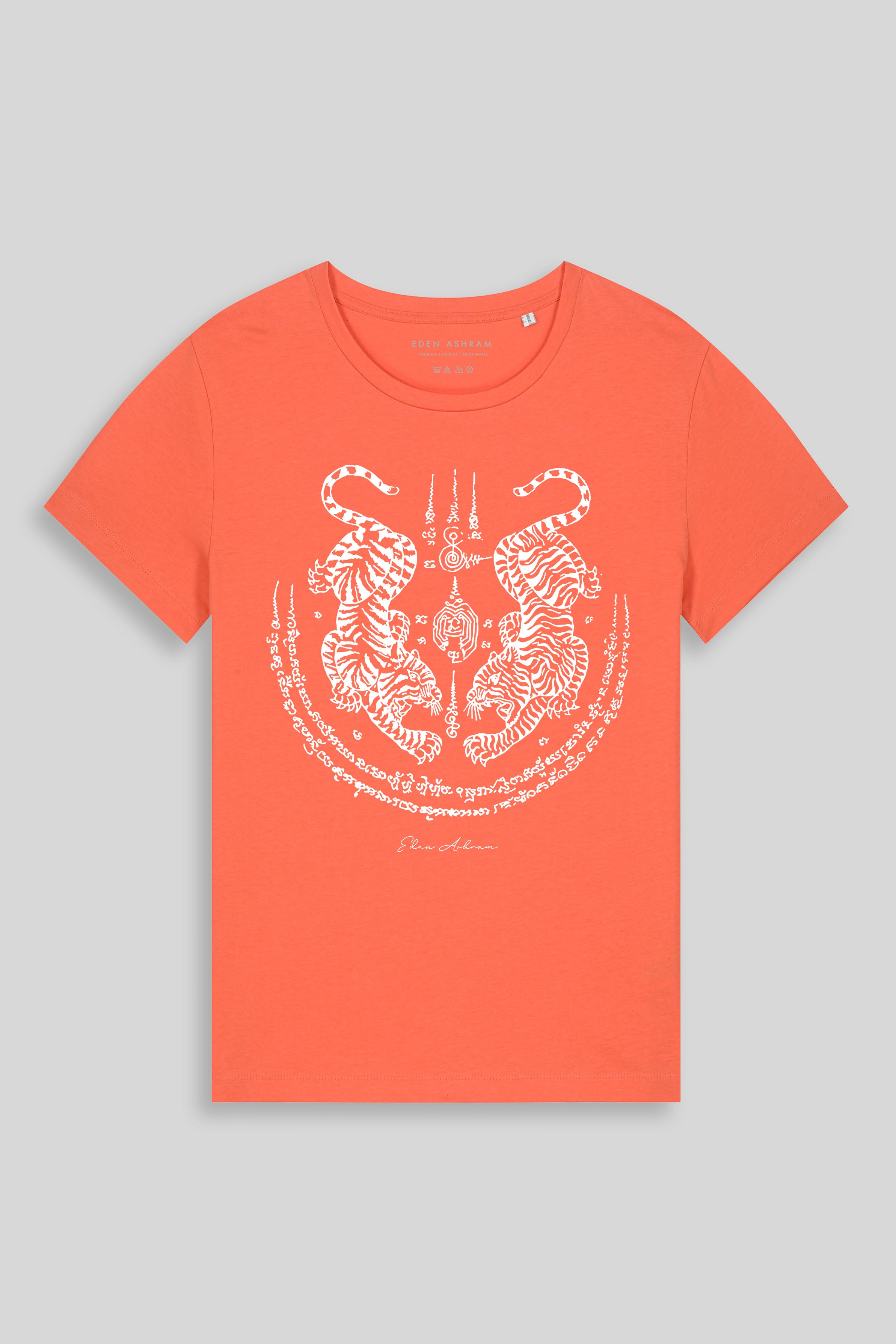 Eden Ashram Sak Yant Suea Koo (Twin Tigers) Hampton T-Shirt Fiesta