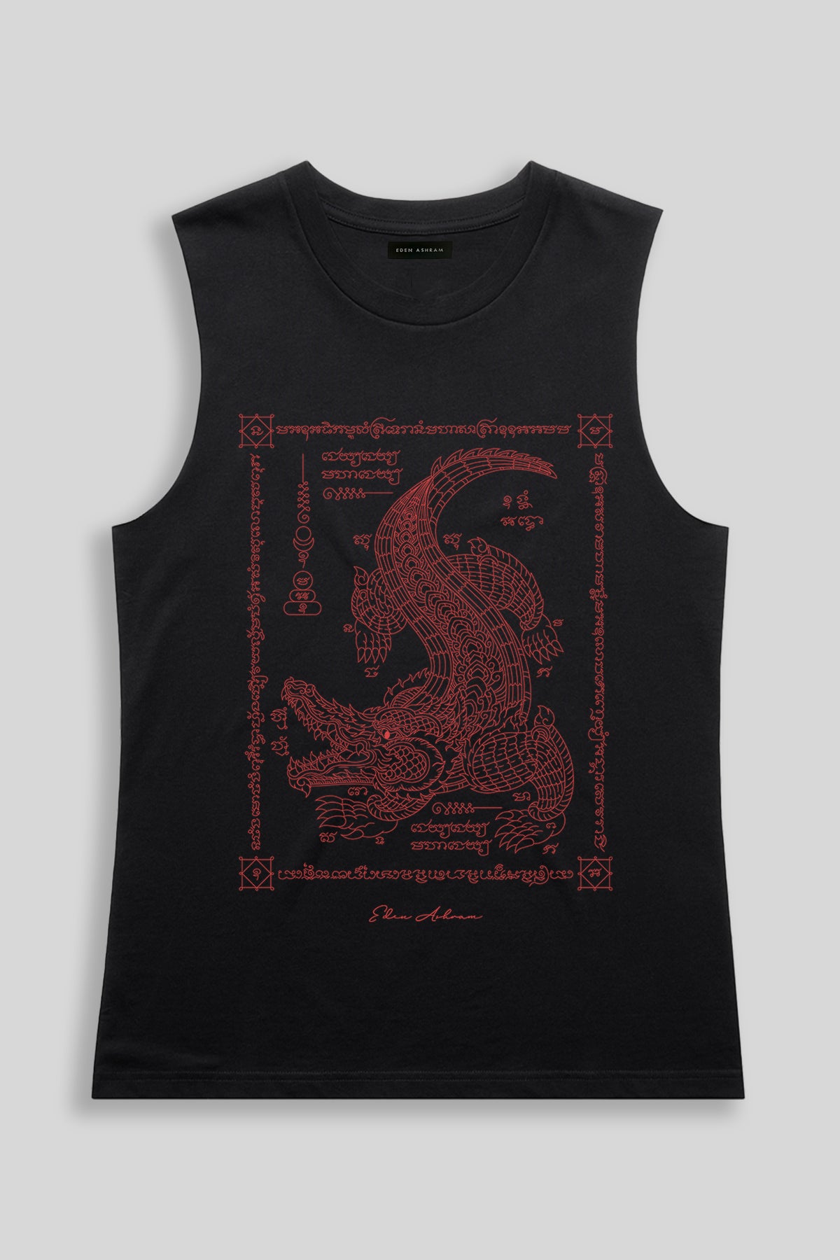 Eden Ashram Sak Yant Thaerawad (Crocodile) Camden Tank Black