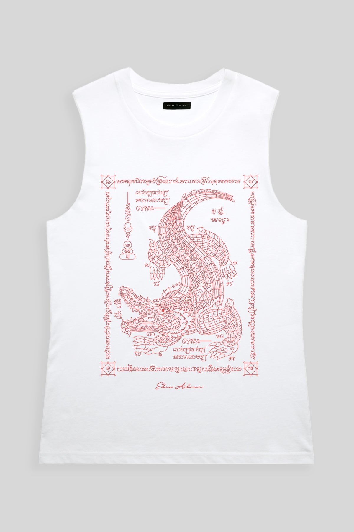 Eden Ashram Sak Yant Thaerawad (Crocodile) Camden Tank White