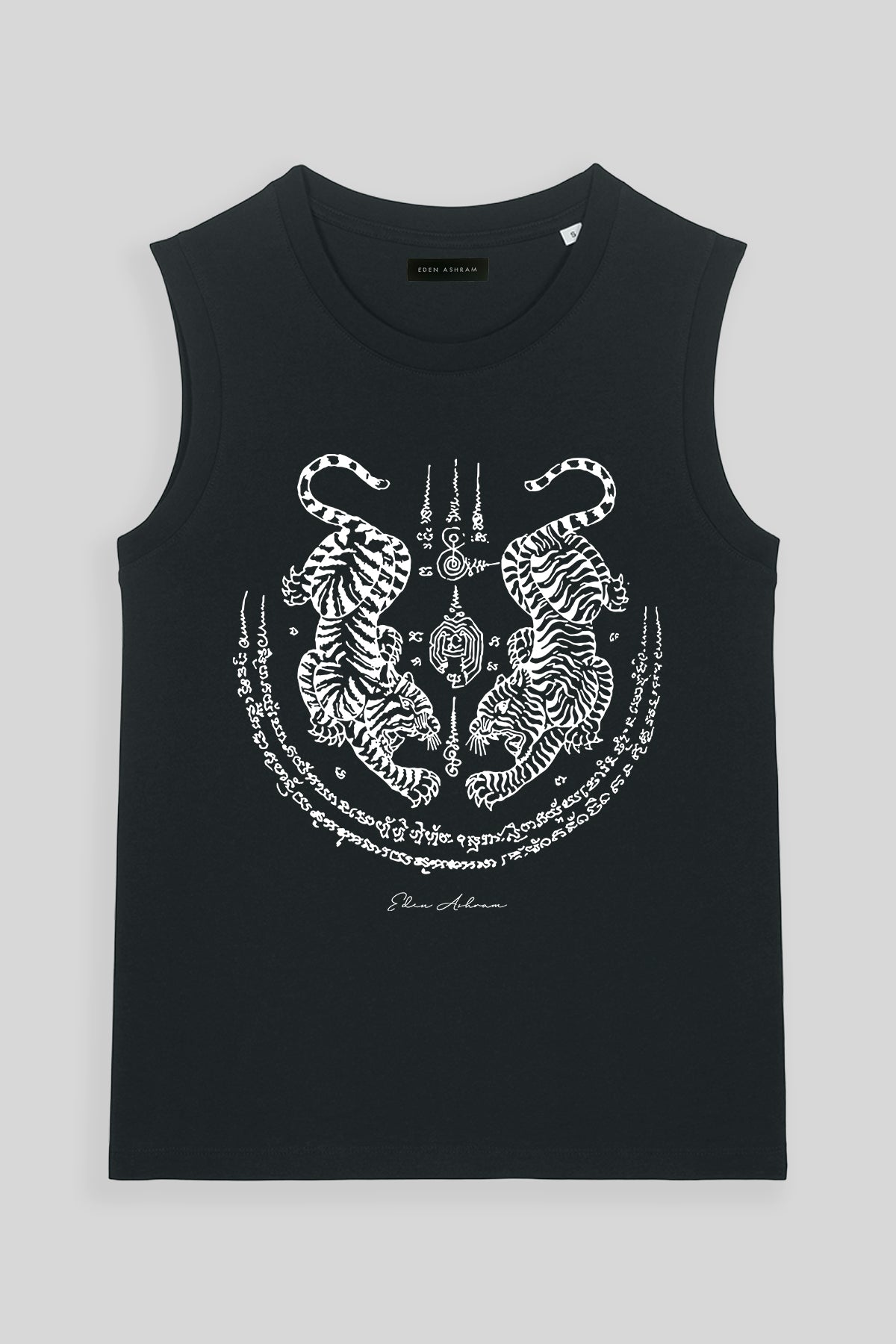 Eden Ashram Sak Yant Suea Koo (Twin Tigers) Venice Tank Black