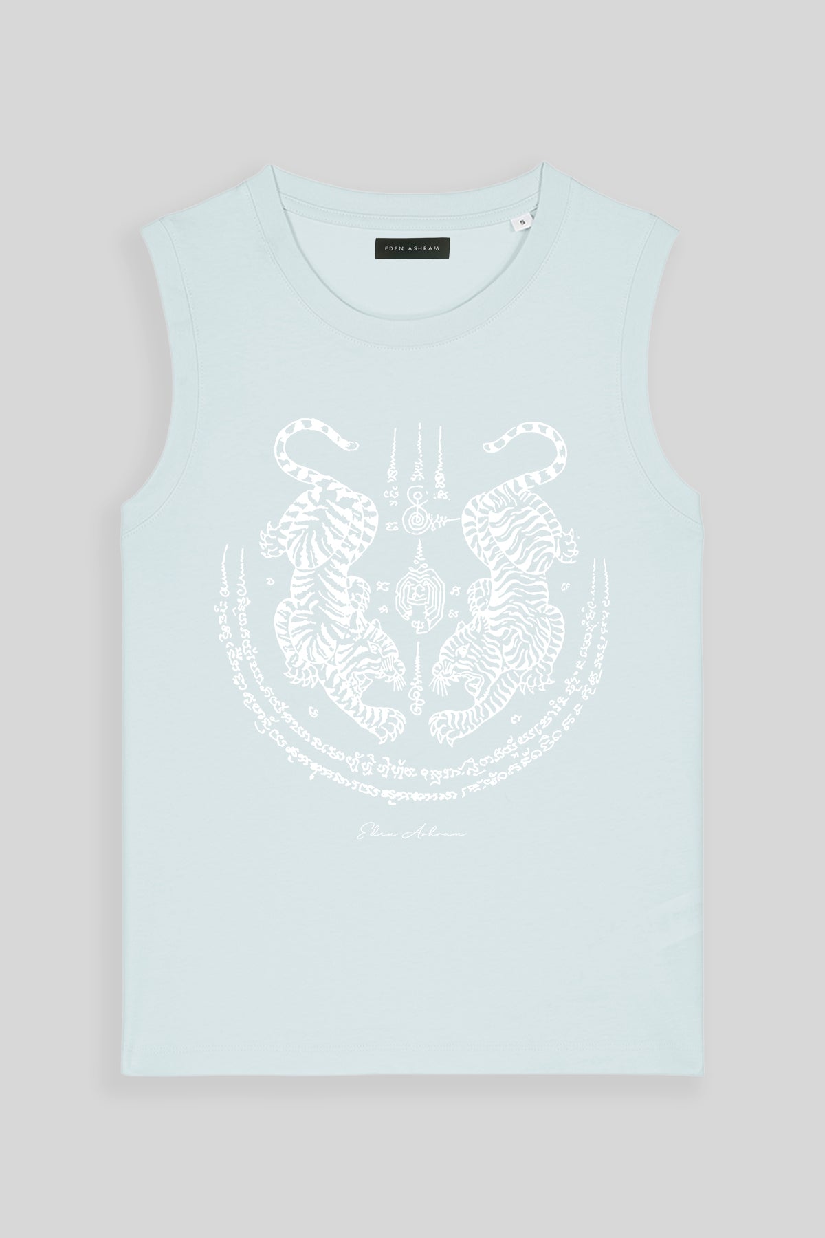 Eden Ashram Sak Yant Suea Koo (Twin Tigers) Venice Tank Blue Ice