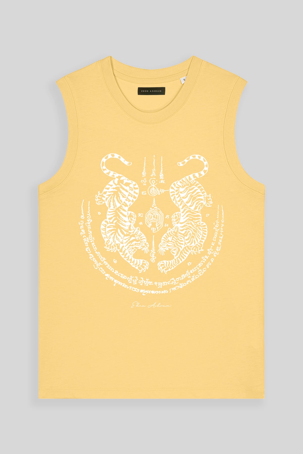 Eden Ashram Sak Yant Suea Koo (Twin Tigers) Venice Tank Viva Yellow