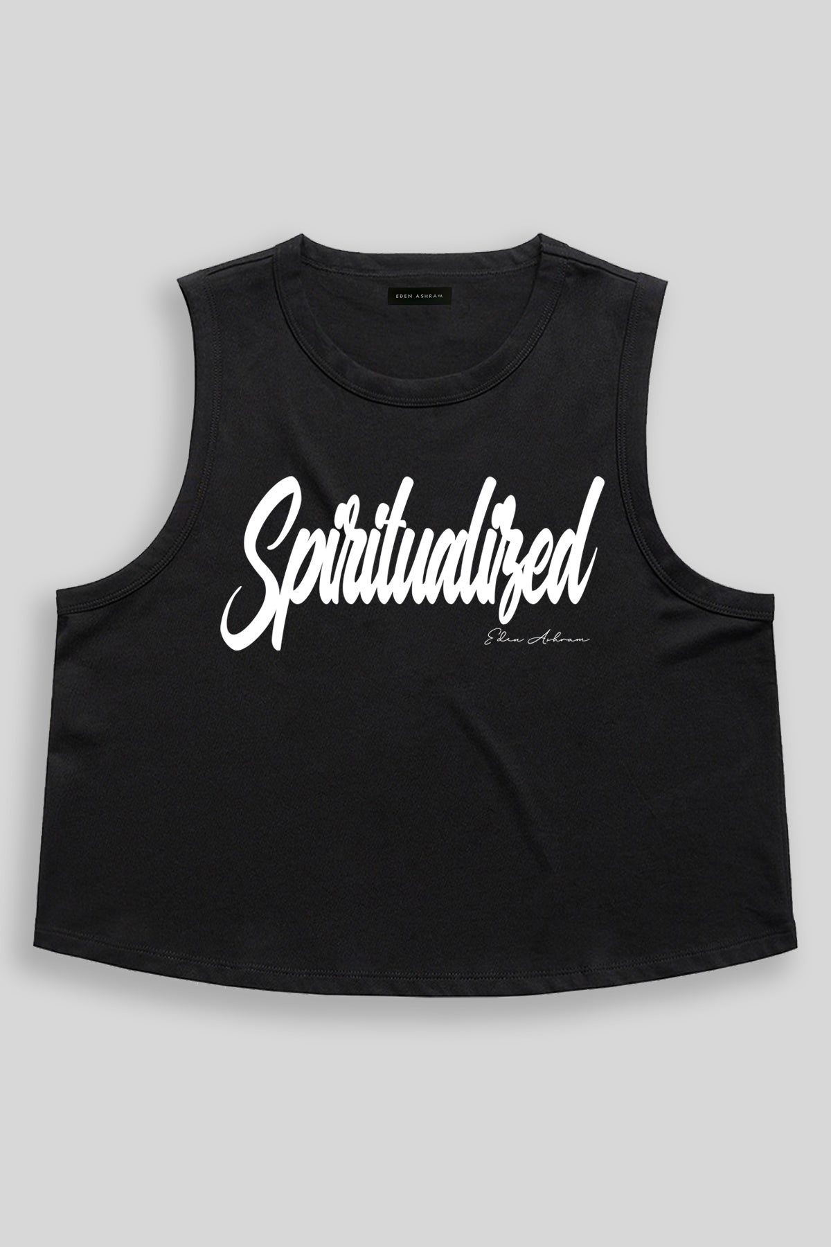 Eden Ashram Spiritualized Drift Crop Tank Black