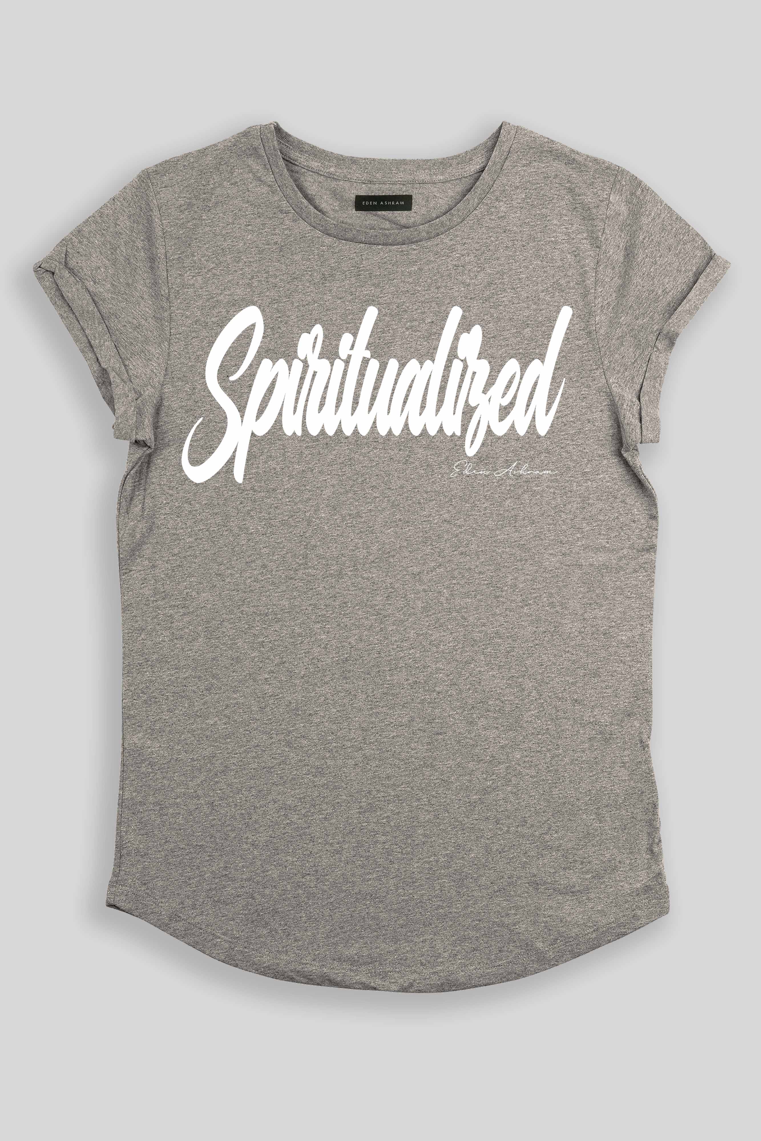 Eden Ashram Spiritualized Premium Rolled Sleeve T-Shirt Heather Grey