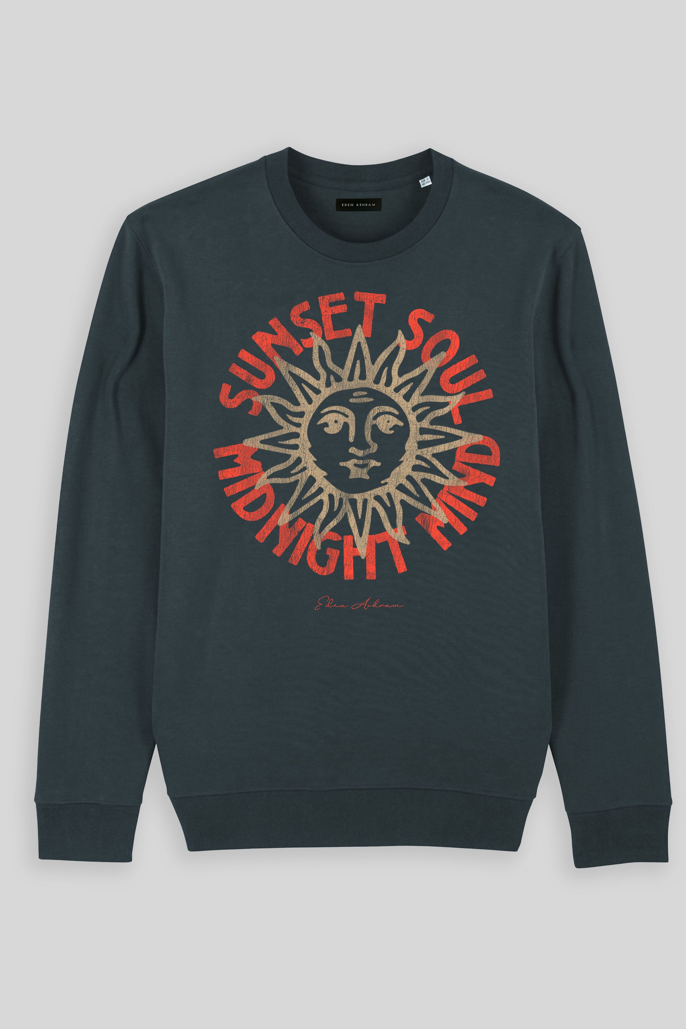 Eden Ashram Sunset Soul - Midnight Mind Iconic Sweatshirt India Ink Grey
