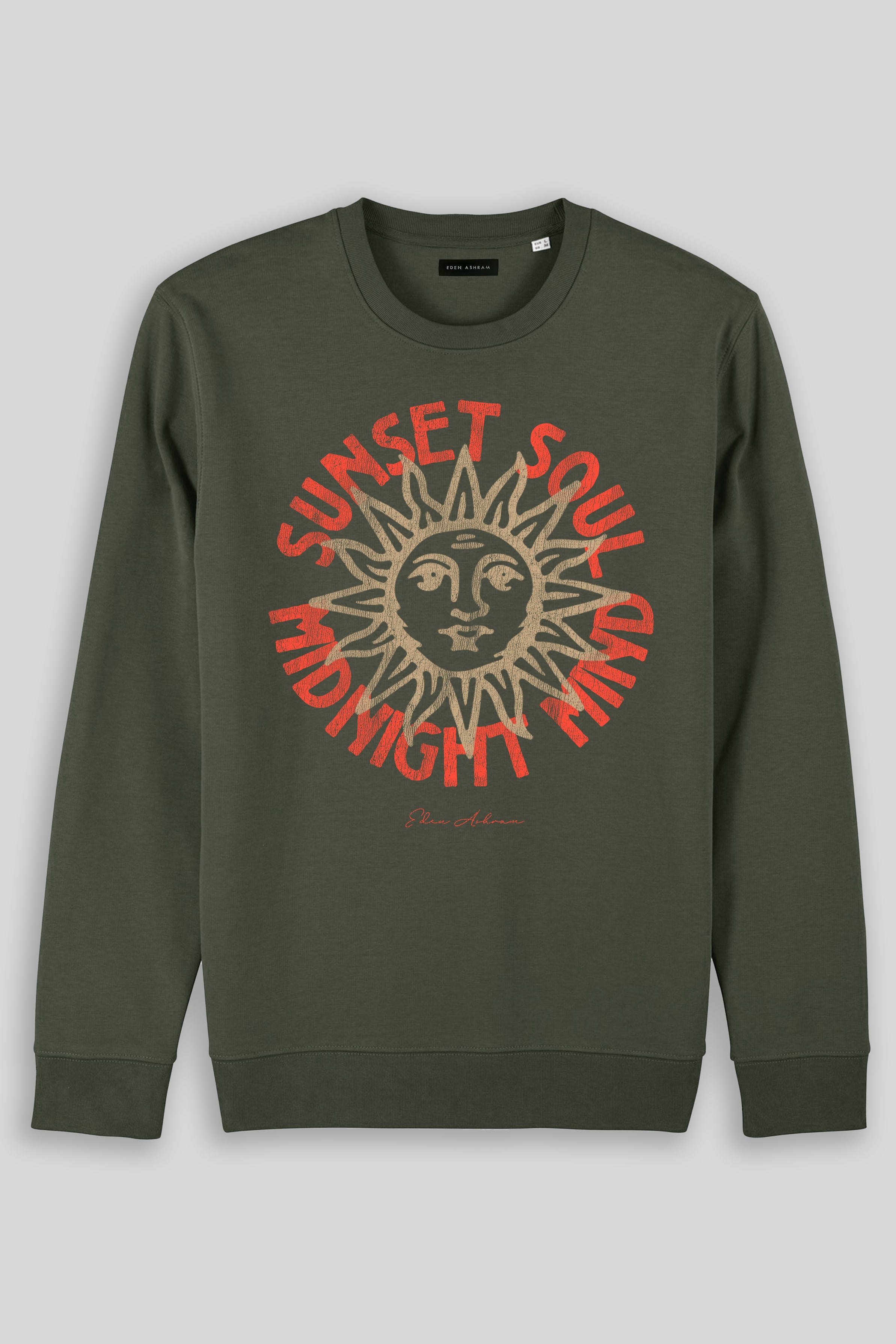 Eden Ashram Sunset Soul - Midnight Mind Iconic Sweatshirt Khaki