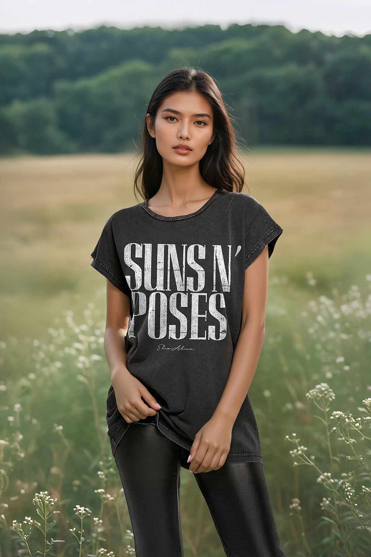Eden Ashram Suns N' Poses Premium Relaxed Boyfriend T-Shirt