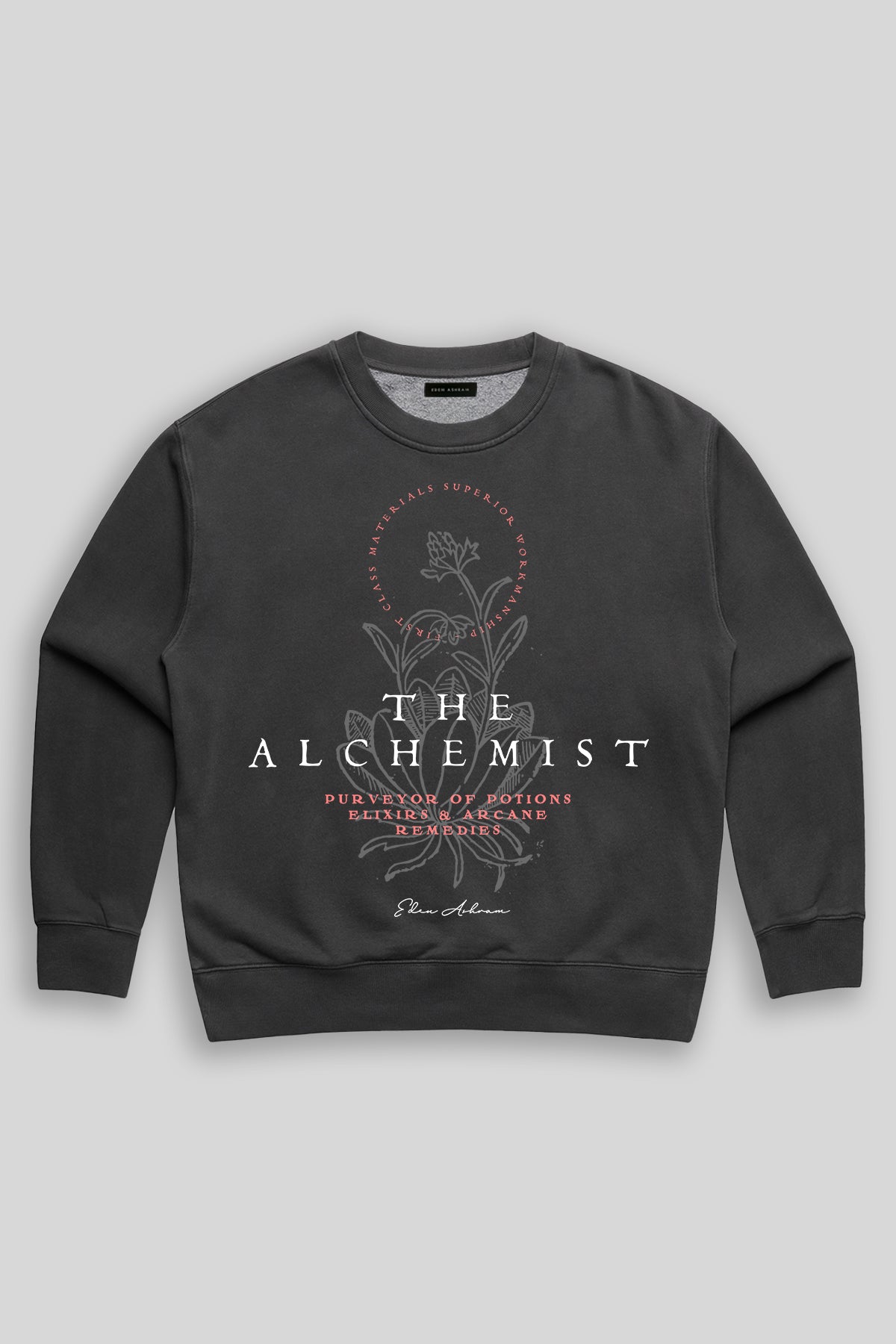 Eden Ashram The Alchemist Premium Faded Sweatshirt Faded Black