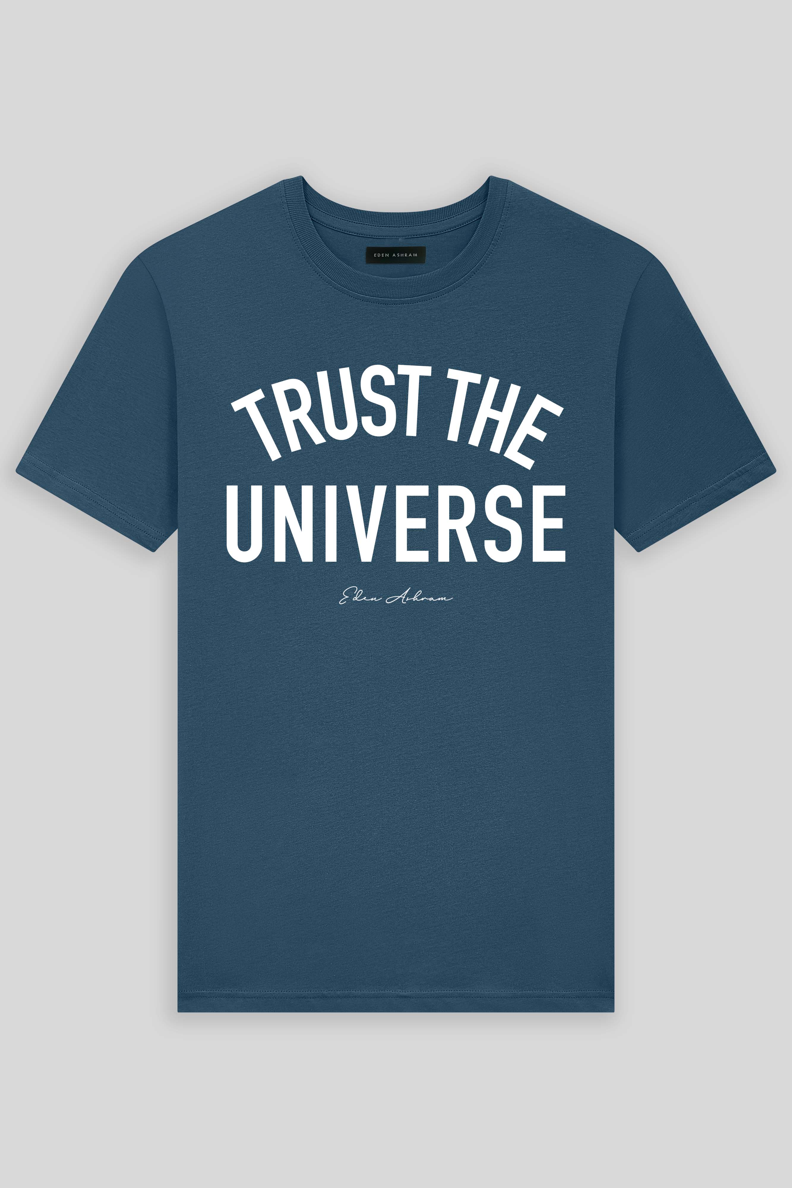Eden Ashram Trust The Universe Premium Classic T-Shirt Stonewash Denim