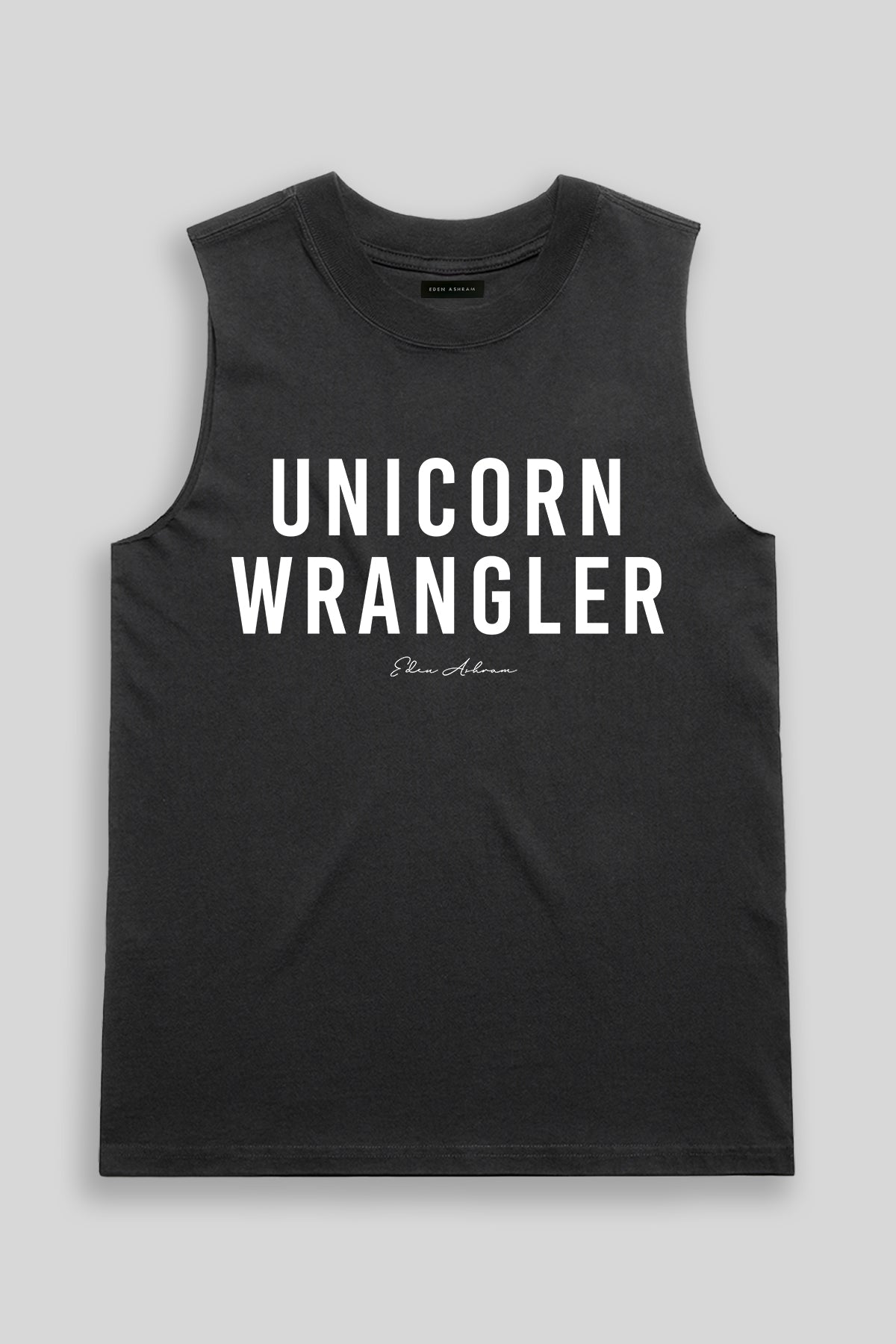 Eden Ashram Unicorn Wrangler Faded Rocker Tank Faded Black