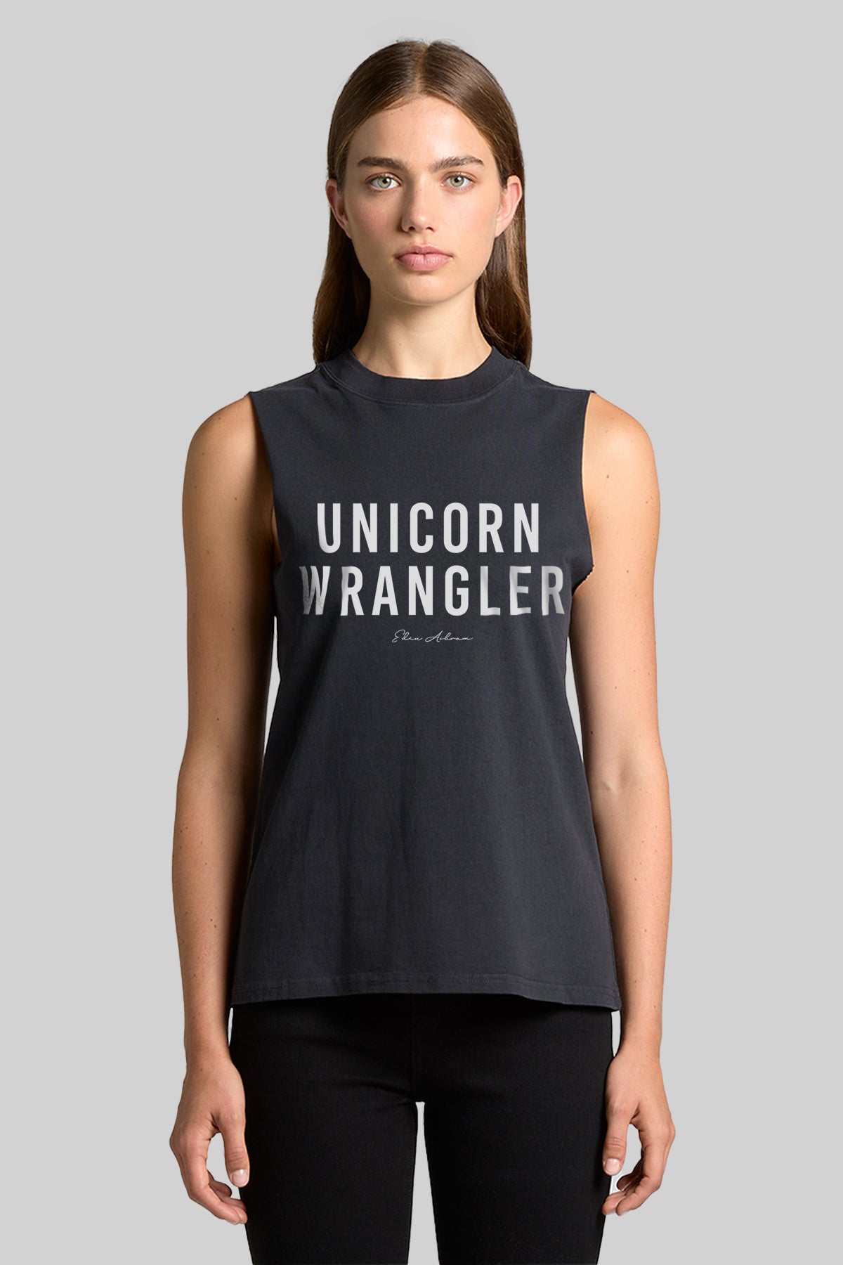 Eden Ashram Unicorn Wrangler Faded Rocker Tank