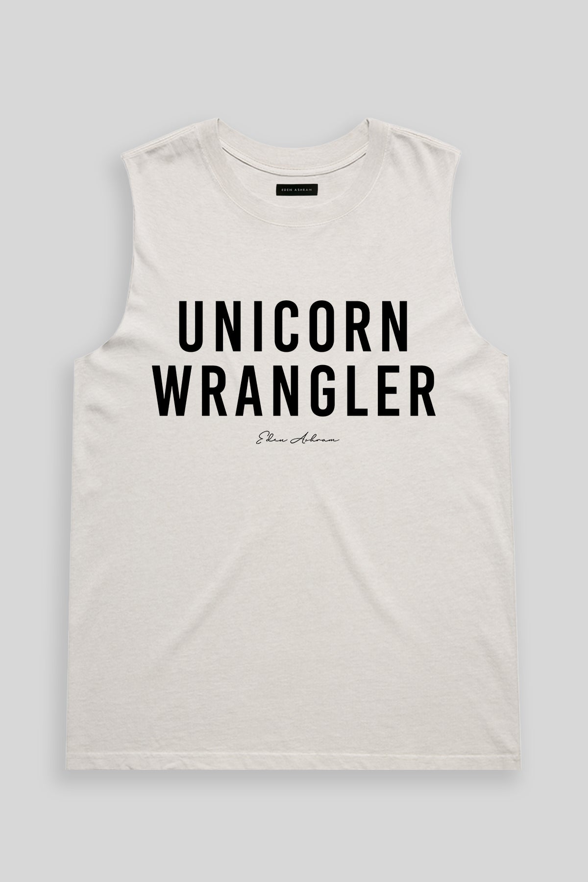 Eden Ashram Unicorn Wrangler Faded Rocker Tank Faded Bone