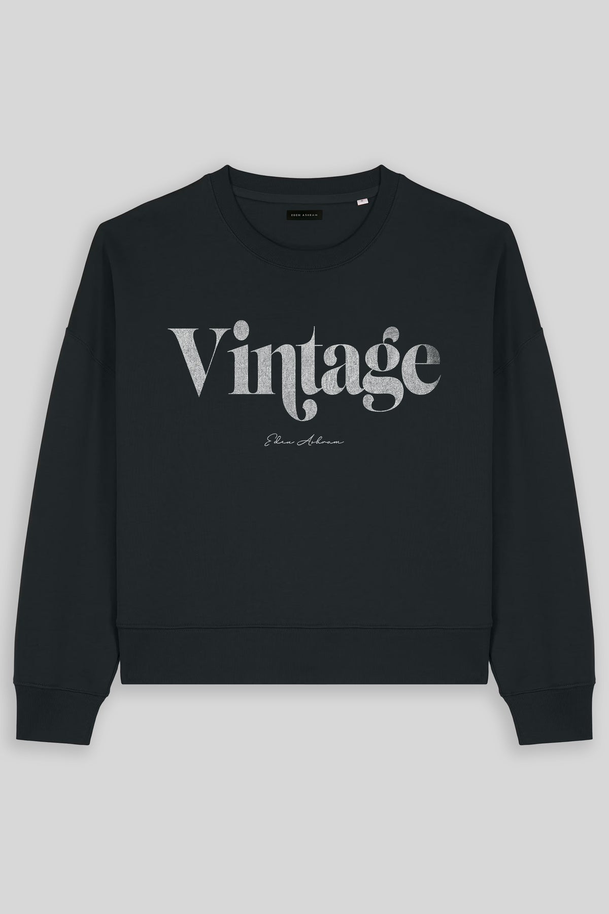 Eden Ashram Vintage Women's Premium Organic Sweatshirt Black