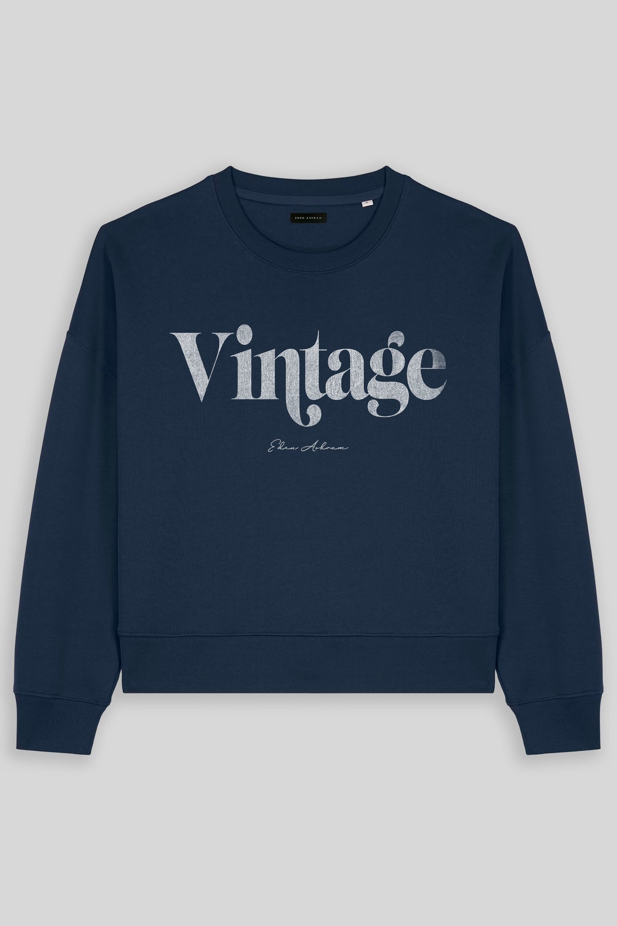 Eden Ashram Vintage Women's Premium Organic Sweatshirt French Navy