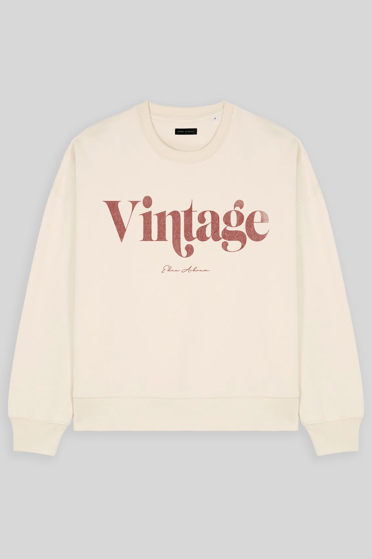 Eden Ashram Vintage Women's Premium Organic Sweatshirt Natural Raw