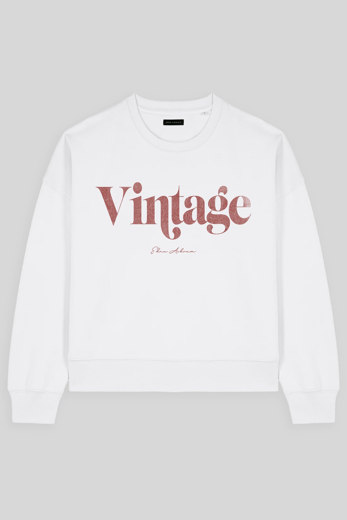 Eden Ashram Vintage Women's Premium Organic Sweatshirt White