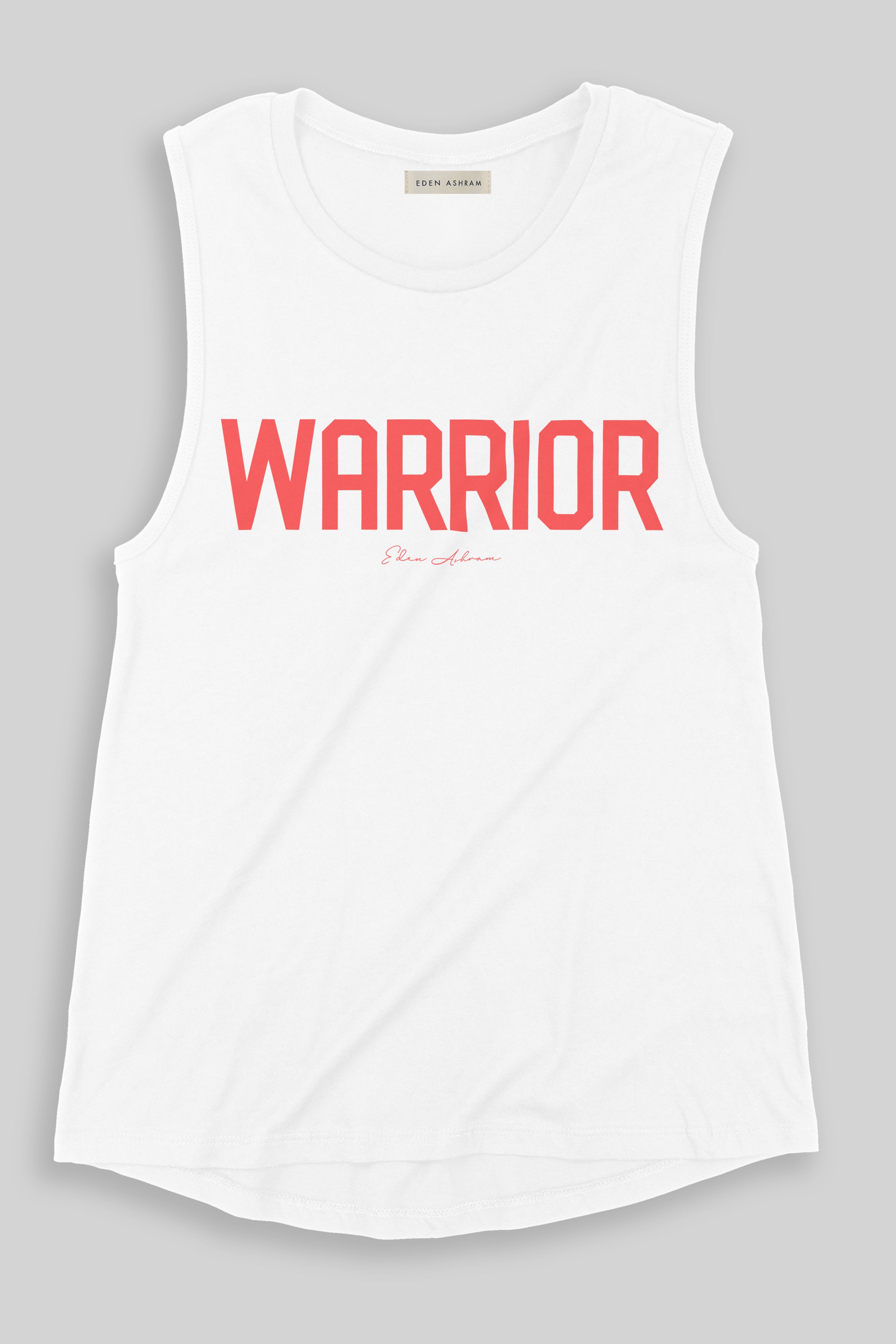 EDEN ASHRAM Warrior Jersey Muscle Tank White