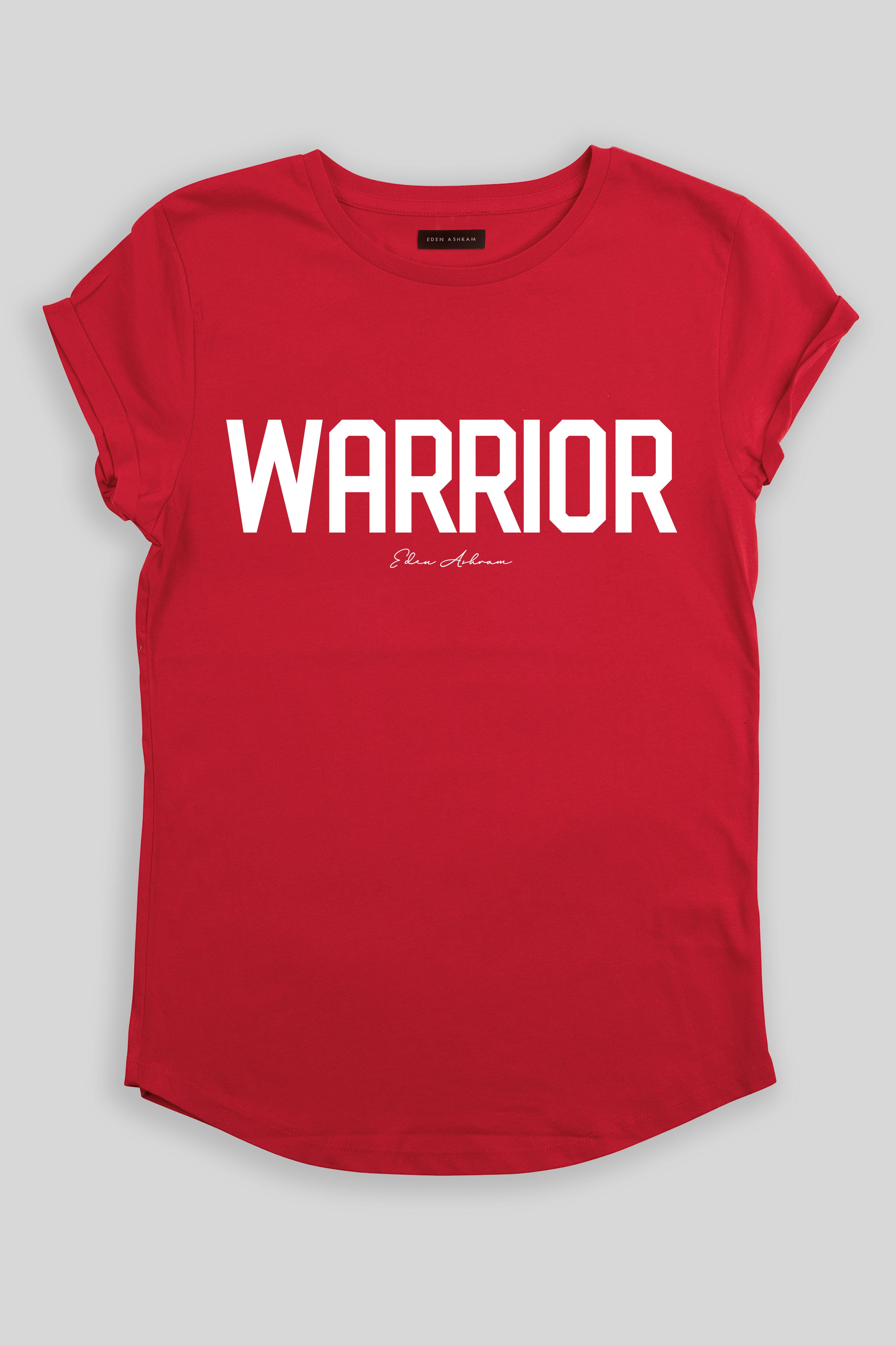 Eden Ashram Warrior Premium Rolled Sleeve T-Shirt Red