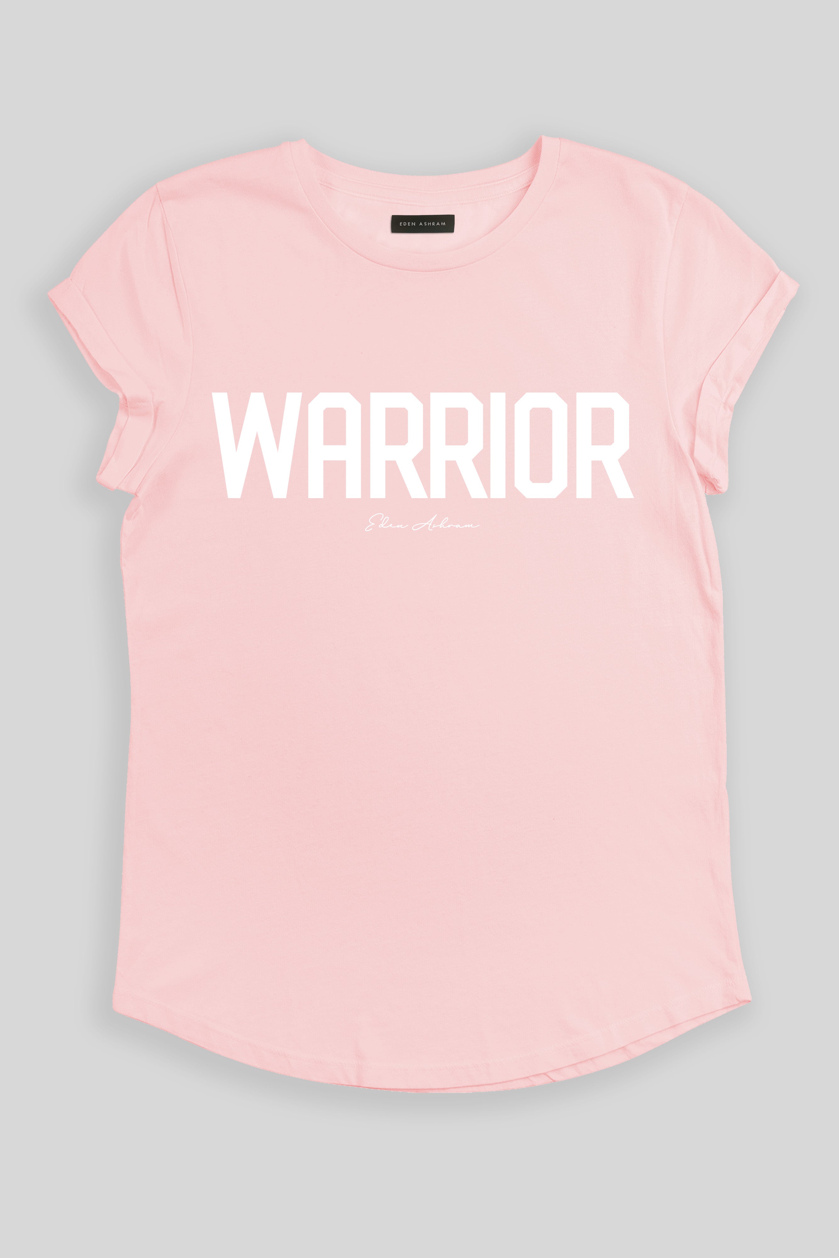 Eden Ashram Warrior Premium Rolled Sleeve T-Shirt Stonewash Pink