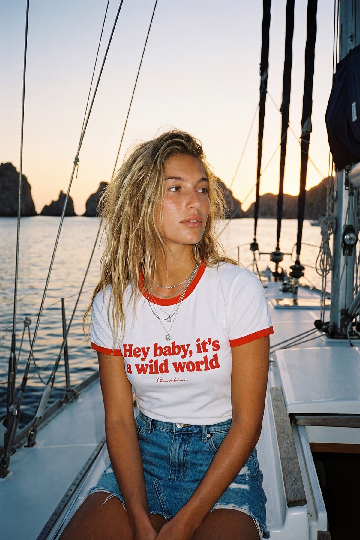 Eden Ashram Hey Baby It's A Wild World Classic Ringer T-Shirt