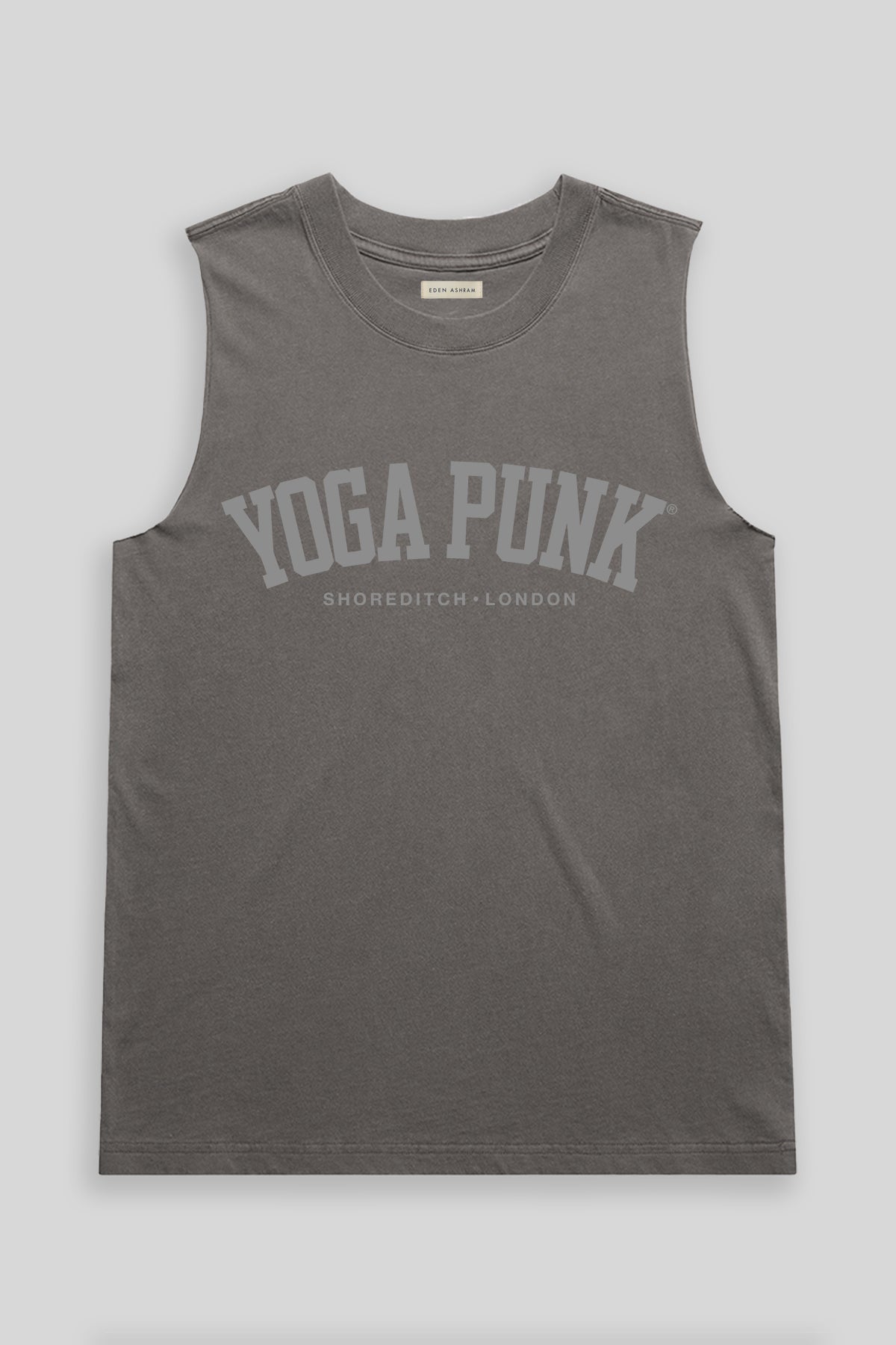 Eden Ashram Yoga Punk Faded Rocker Tank Faded Grey