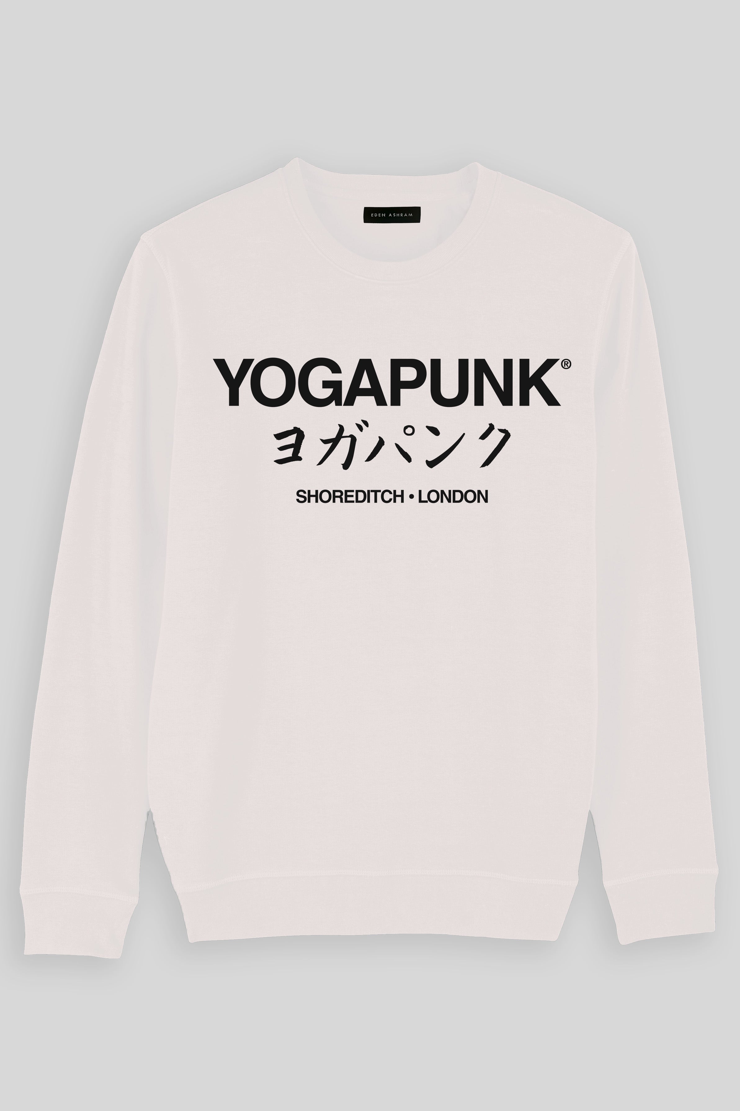 Eden Ashram Yoga Punk® Shoreditch Premium Crew Neck Sweatshirt Vintage White