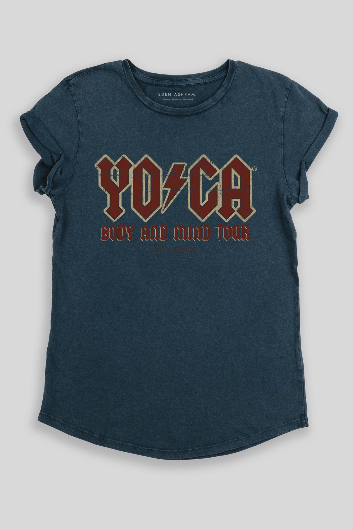 Eden Ashram The Original YOGA Tour Premium Rolled Sleeve T-Shirt