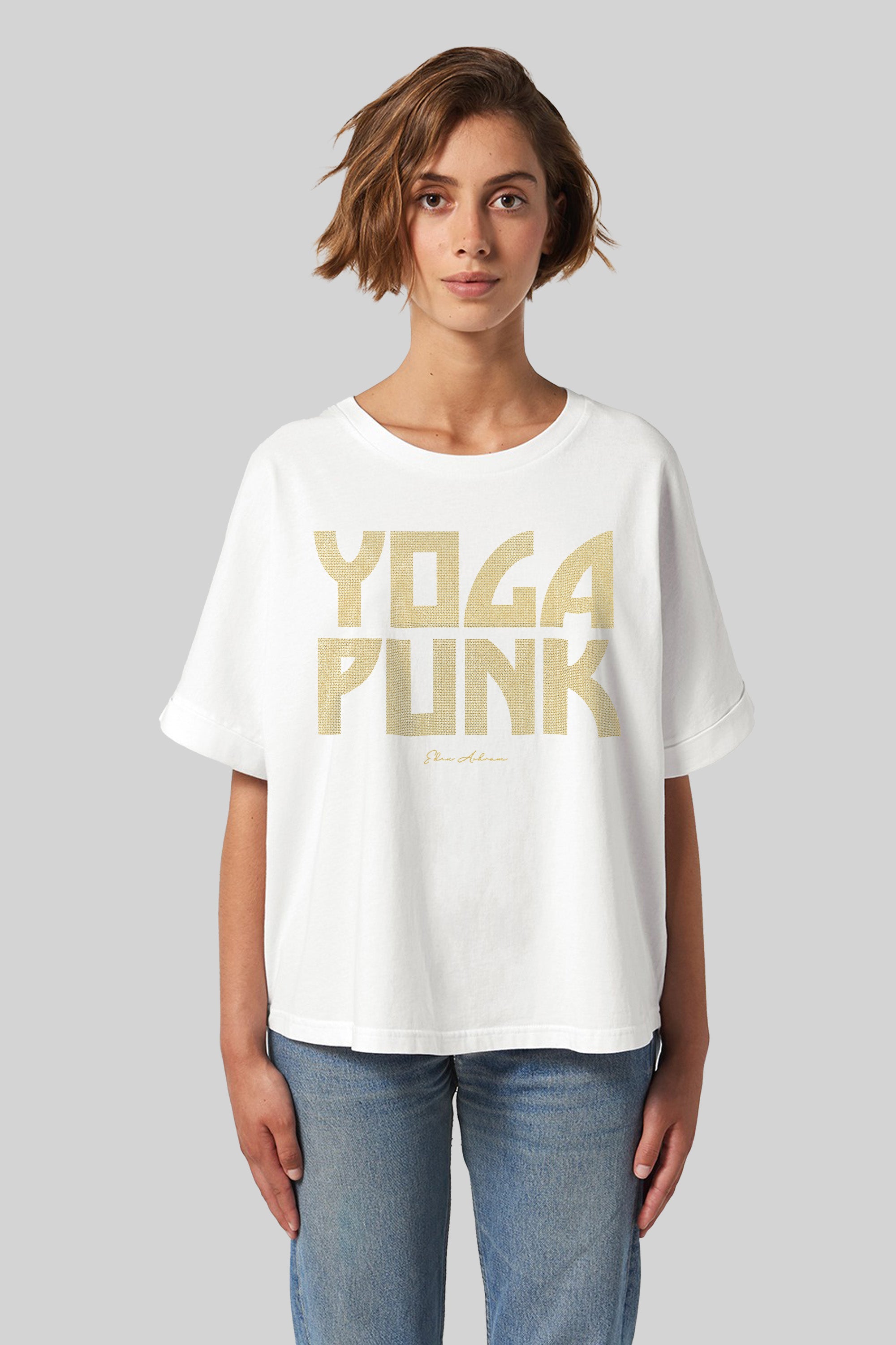 Eden Ashram Yoga Punk Premium Oversized Rolled Sleeve T-Shirt