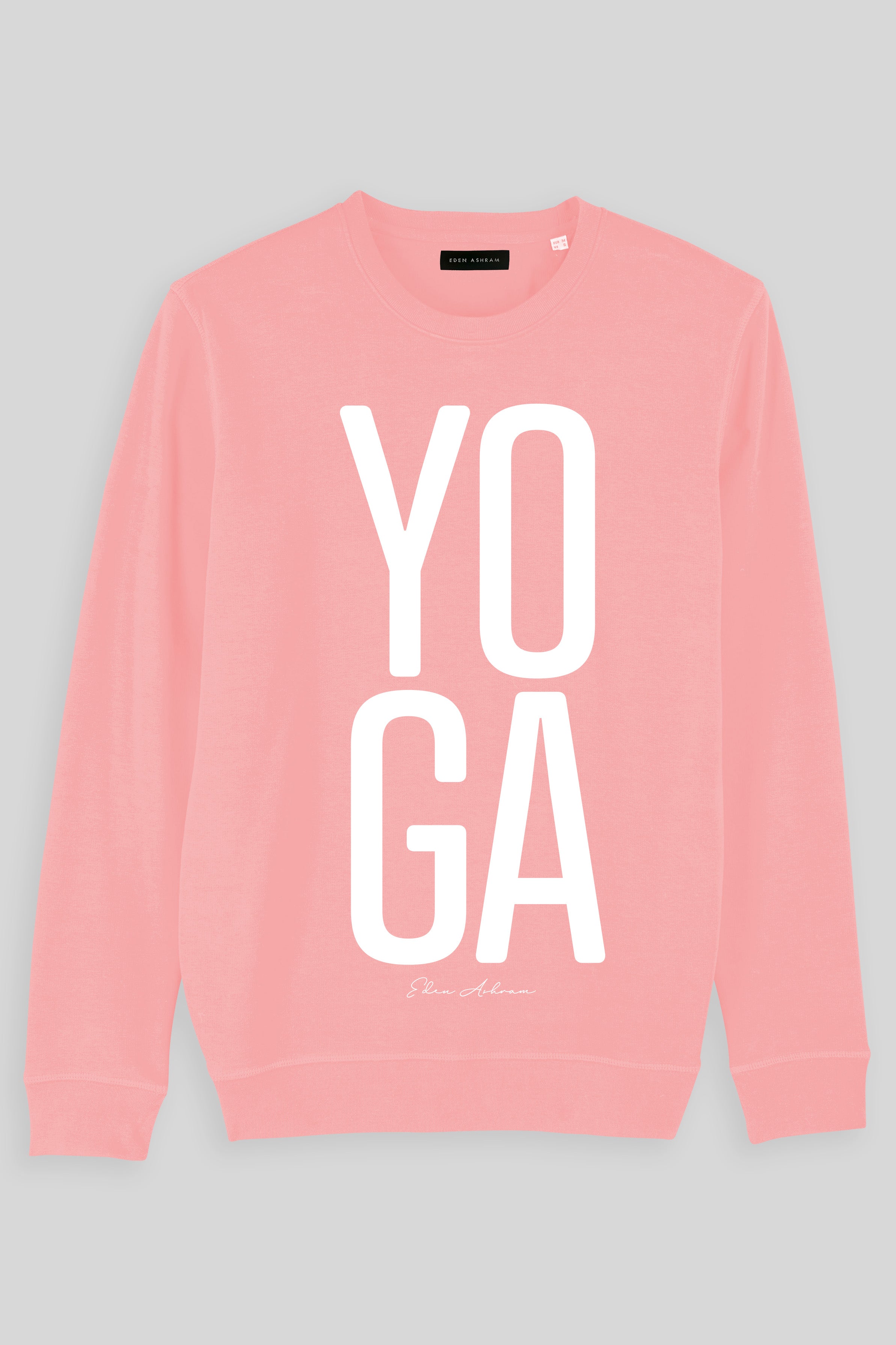 Eden Ashram YOGA Premium Crew Neck Sweatshirt Coral Pink