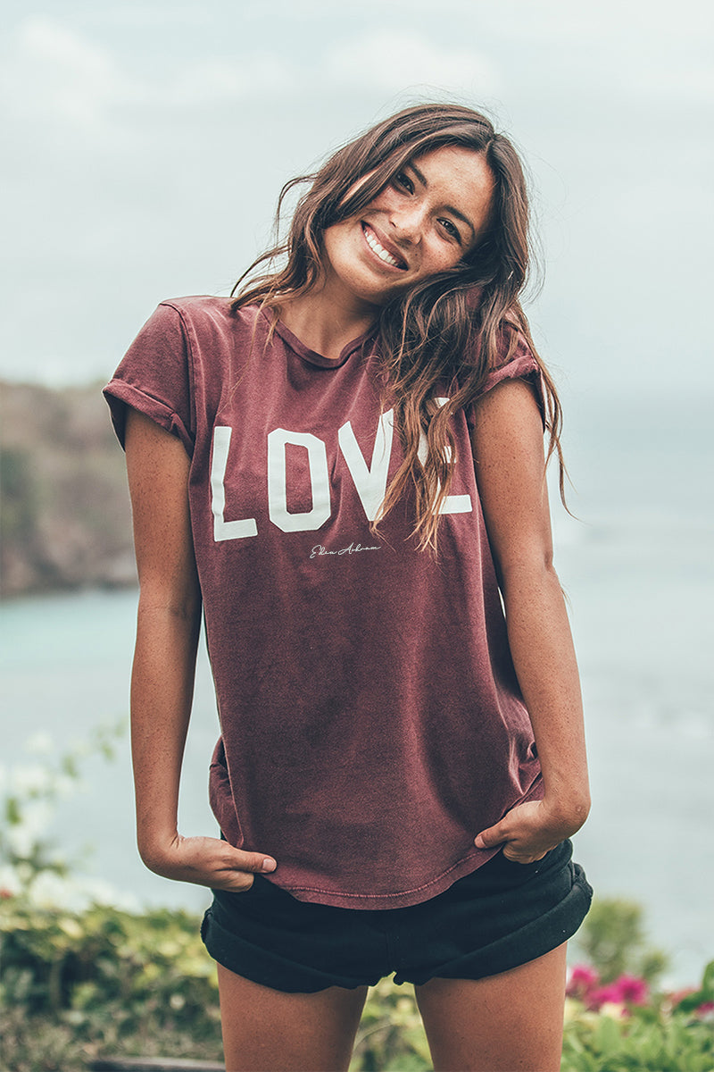 Eden Ashram LOVE Premium Rolled Sleeve T-Shirt