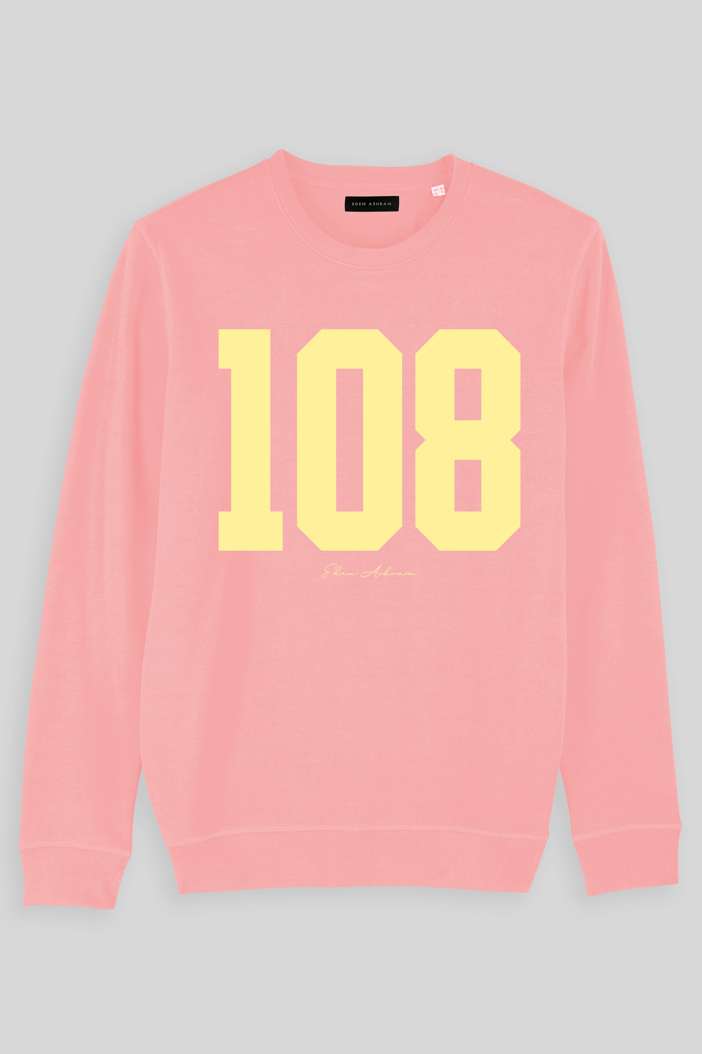Eden Ashram 108 Premium Crew Neck Sweatshirt Coral Pink