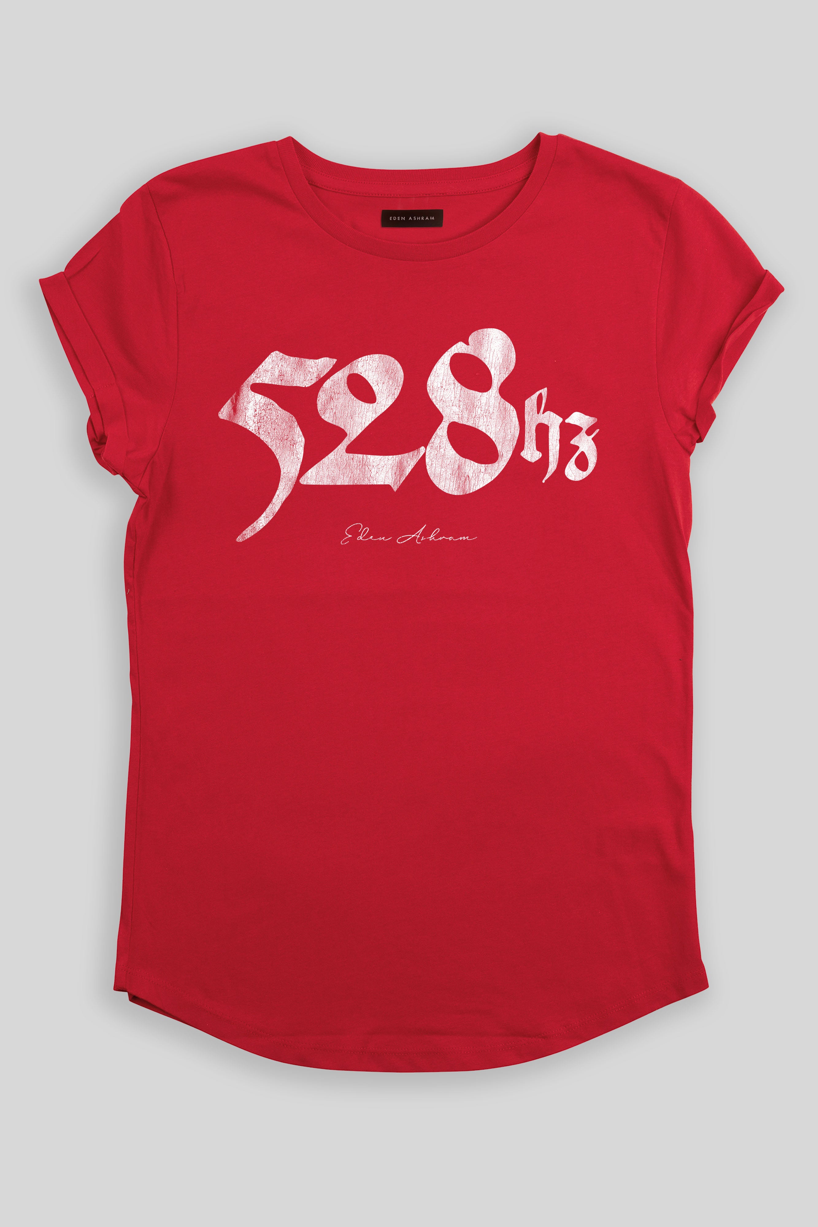 Eden Ashram 528Hz Premium Rolled Sleeve T-Shirt Red