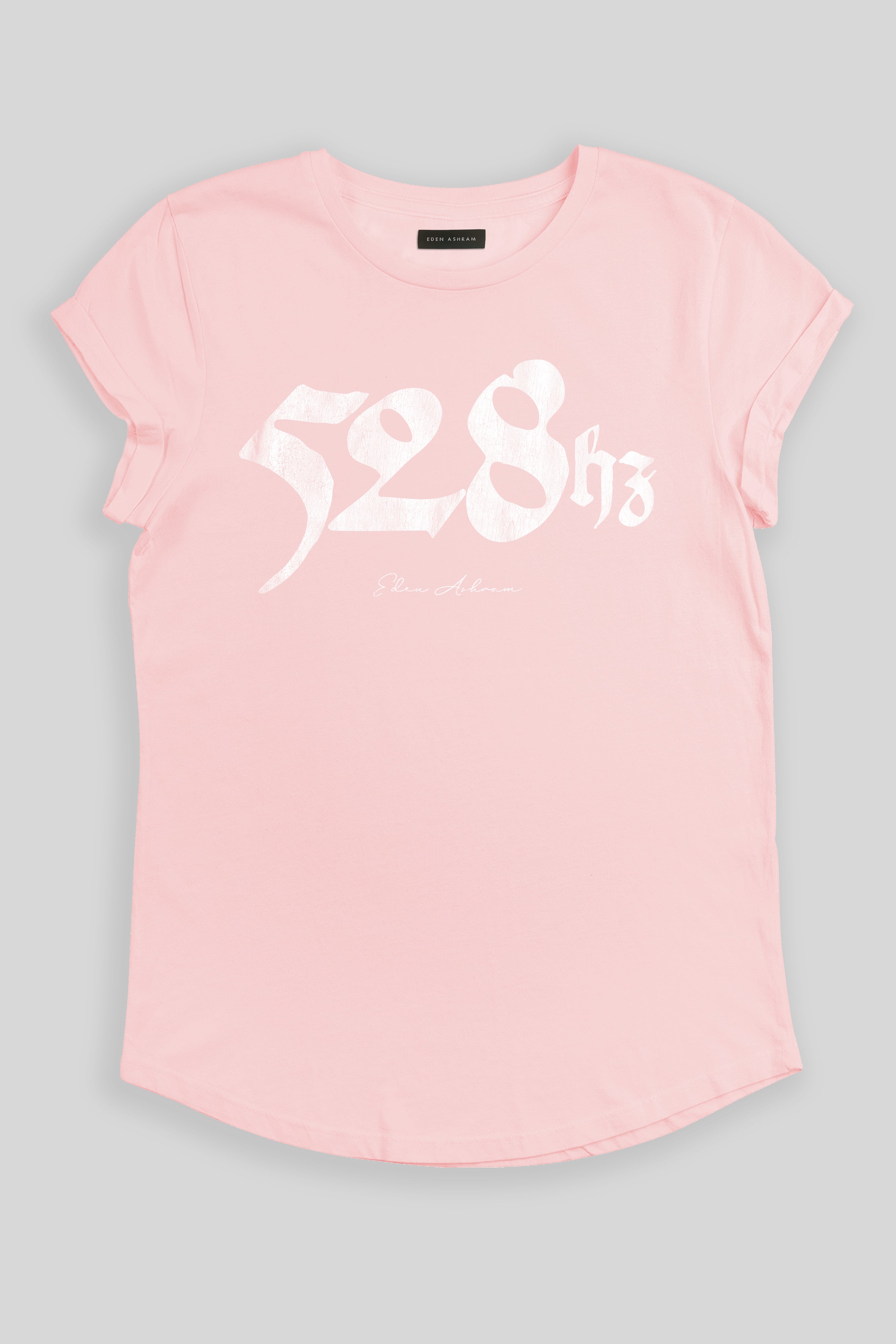Eden Ashram 528Hz Premium Rolled Sleeve T-Shirt Stonewash Pink