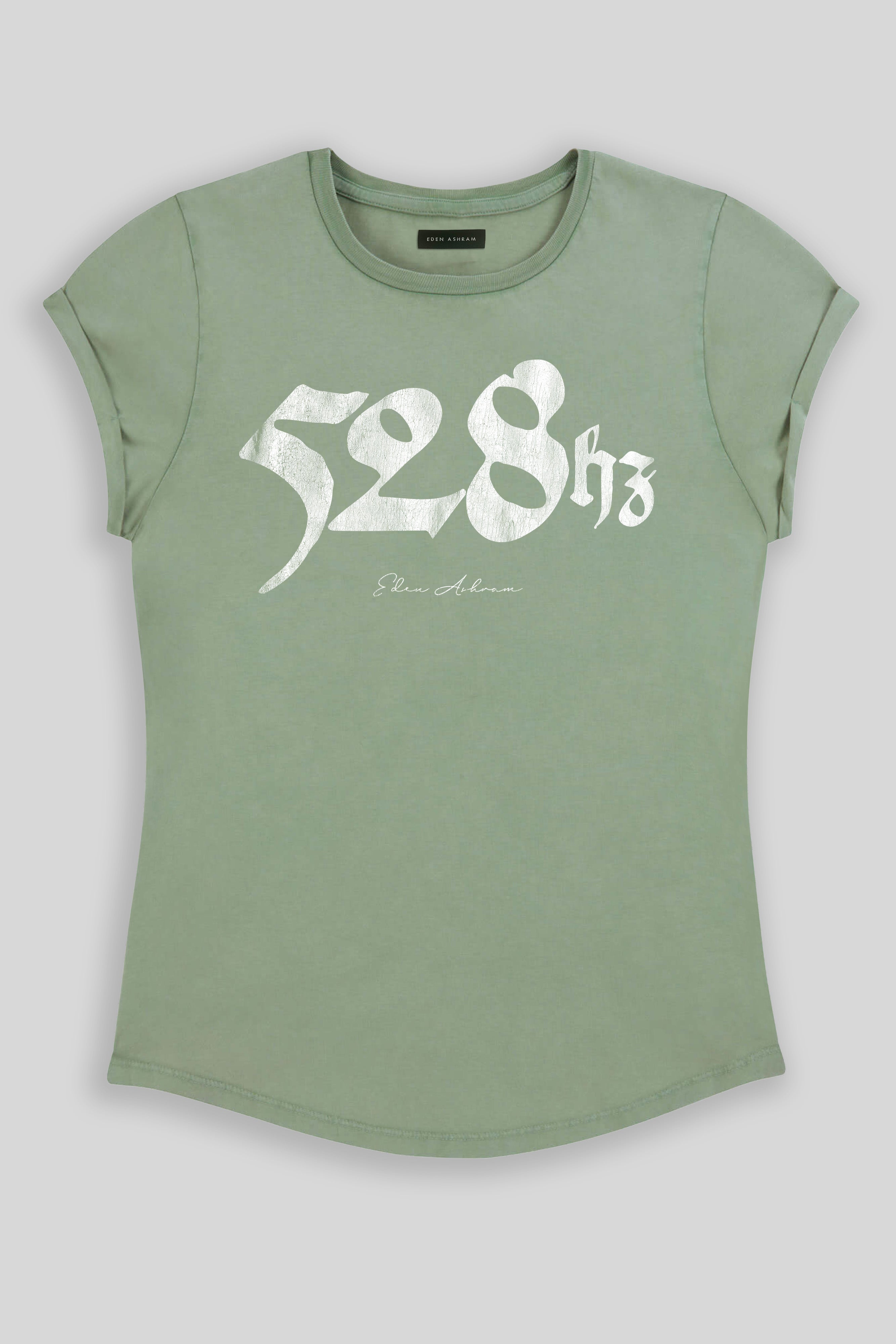 Eden Ashram 528Hz Premium Rolled Sleeve T-Shirt Stonewash Sage