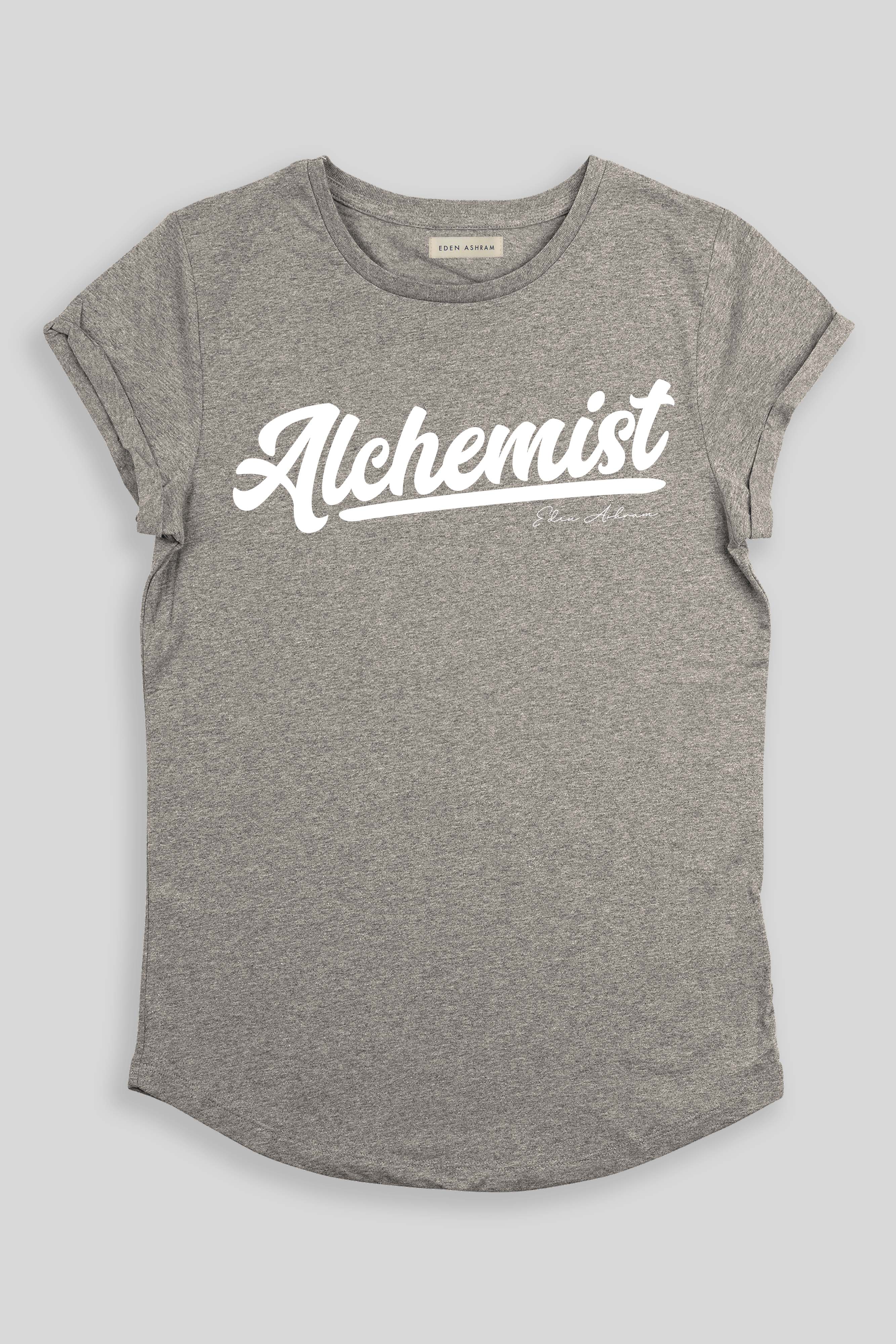 EDEN ASHRAM Alchemist Organic Rolled Sleeve T-Shirt Heather Grey