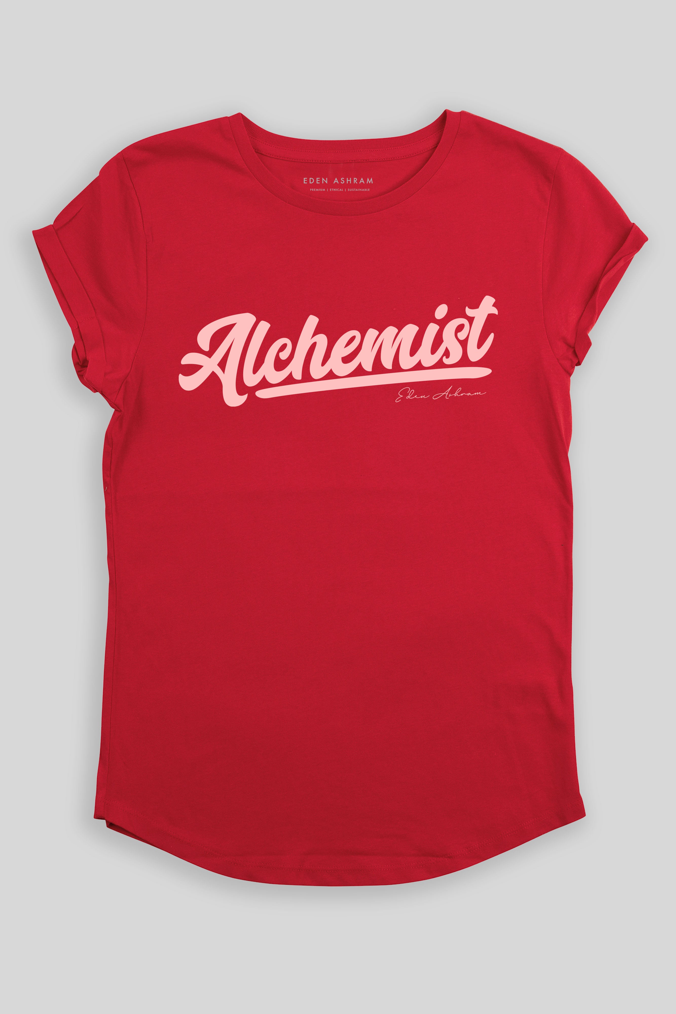 Eden Ashram Alchemist Premium Rolled Sleeve T-Shirt Red